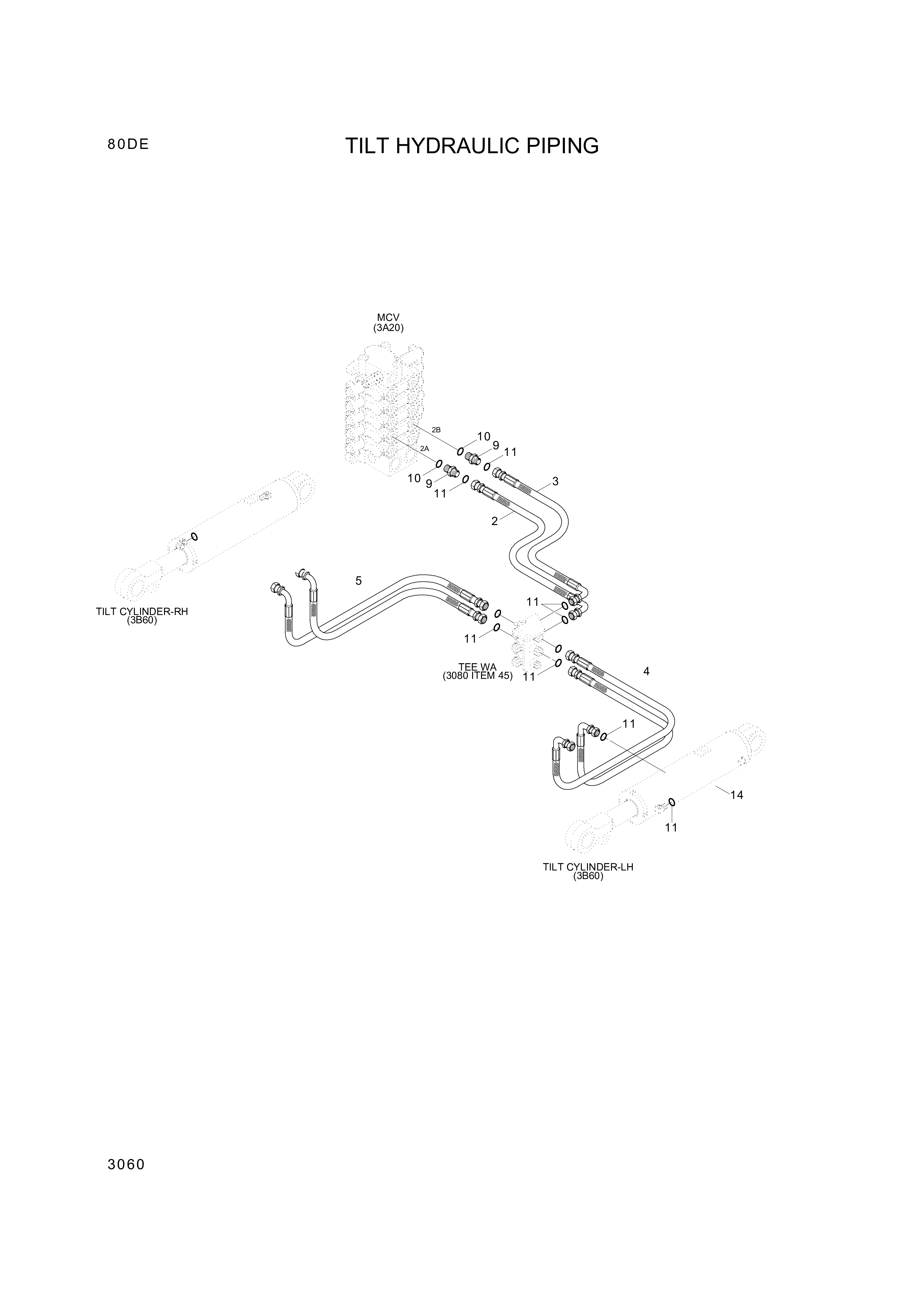 drawing for Hyundai Construction Equipment 35FQ-70210 - PIPE ASSY-HYD (figure 2)