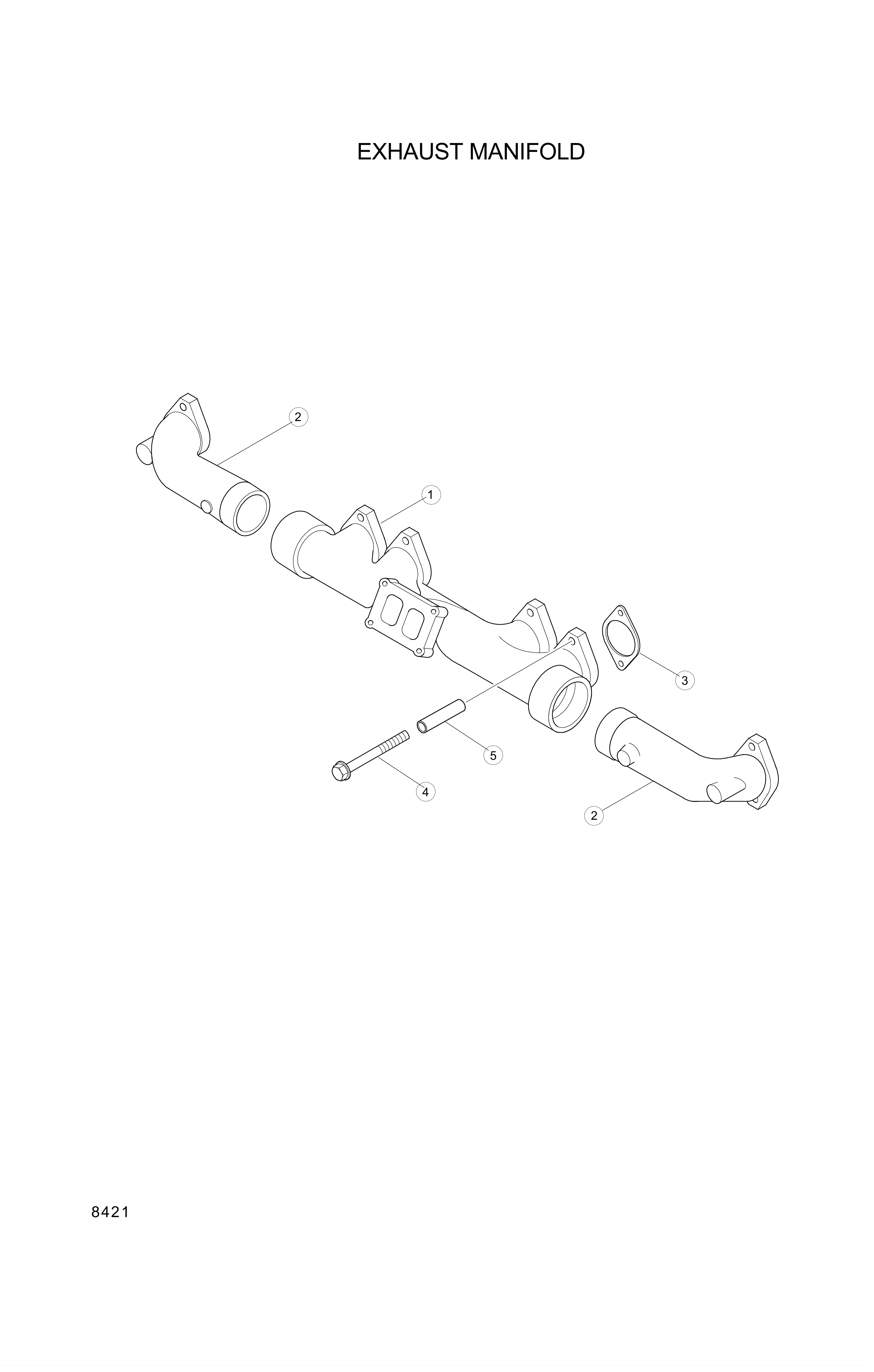 drawing for Hyundai Construction Equipment YUBP-06870 - MANIFOLD-EXH (figure 3)