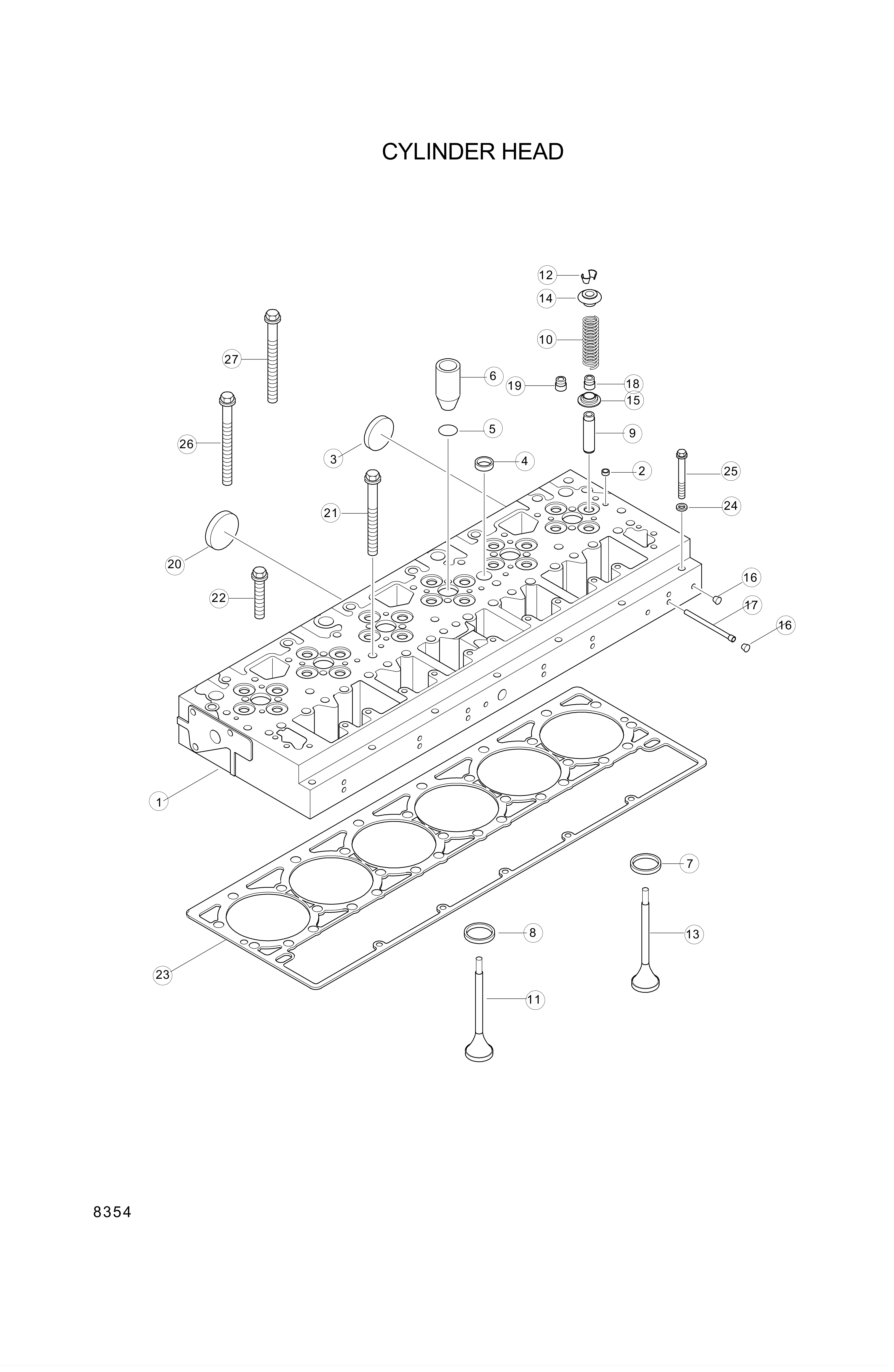 drawing for Hyundai Construction Equipment YUBP-04518 - GUIDE-VALVE STEM (figure 3)