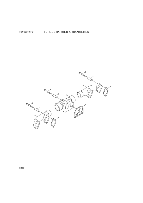 drawing for Hyundai Construction Equipment YUBP-05748 - MANIFOLD-EXH (figure 2)