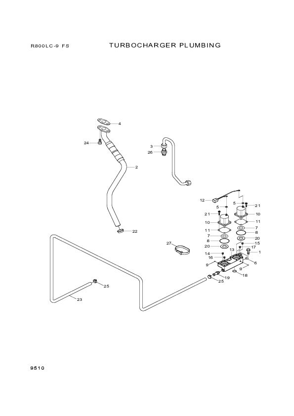 drawing for Hyundai Construction Equipment YUBP-04811 - PIPE-DRAIN (figure 2)