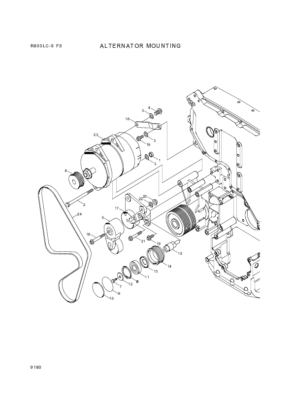 Technical drawing of Hyundai Construction Equipment YUBP-04852 LINK-ADJUST with dimensions and layout (figure 2)