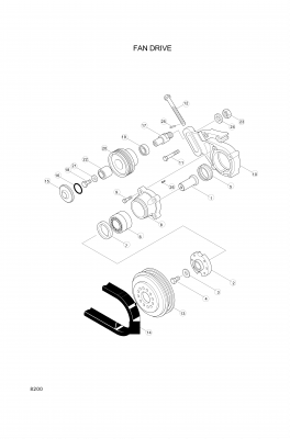 Technical drawing of Hyundai Construction Equipment YUBP-06456 SUPPORT with dimensions and layout (figure 5)