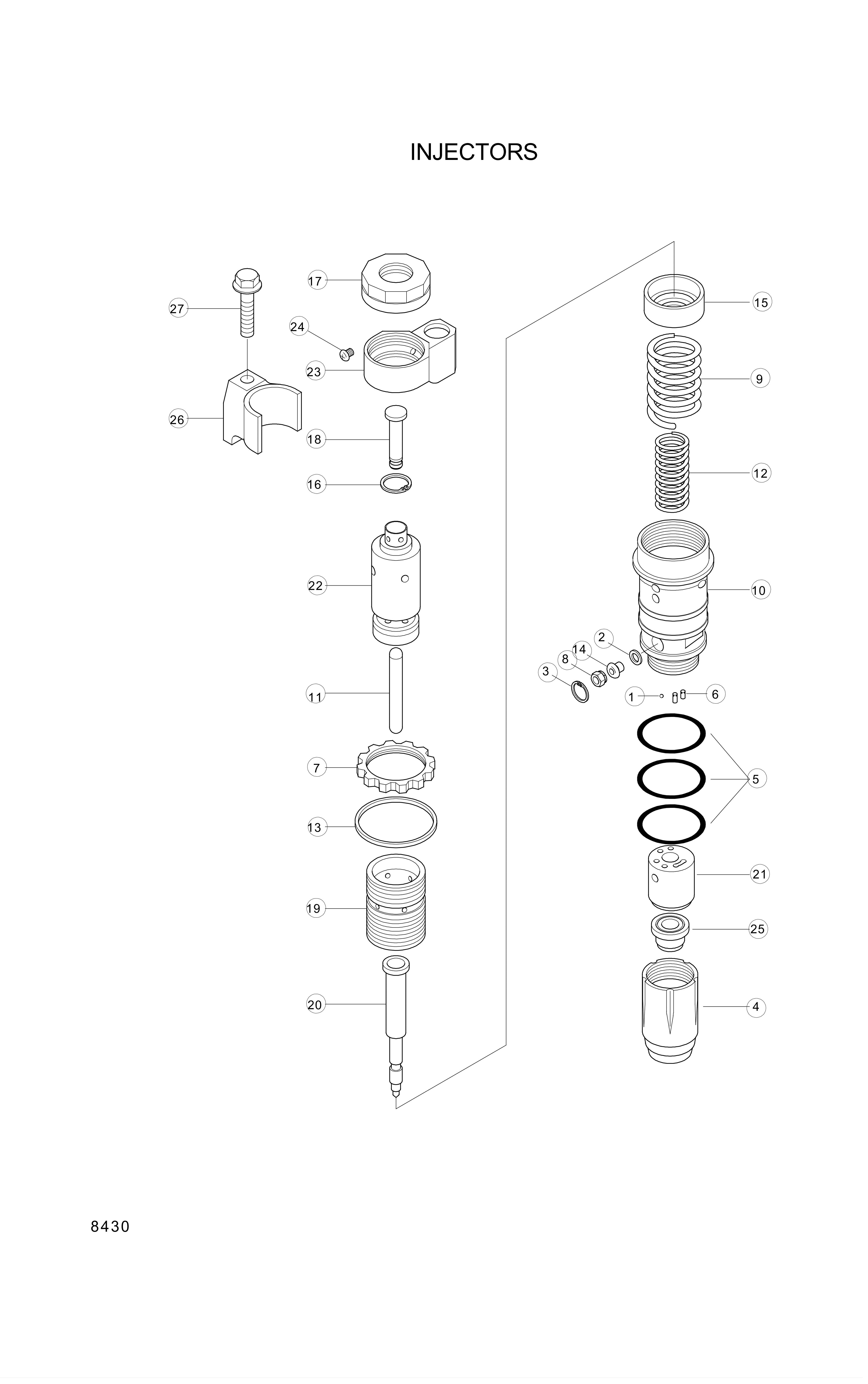 drawing for Hyundai Construction Equipment YUBP-05659 - CUP-INJECTOR (figure 3)