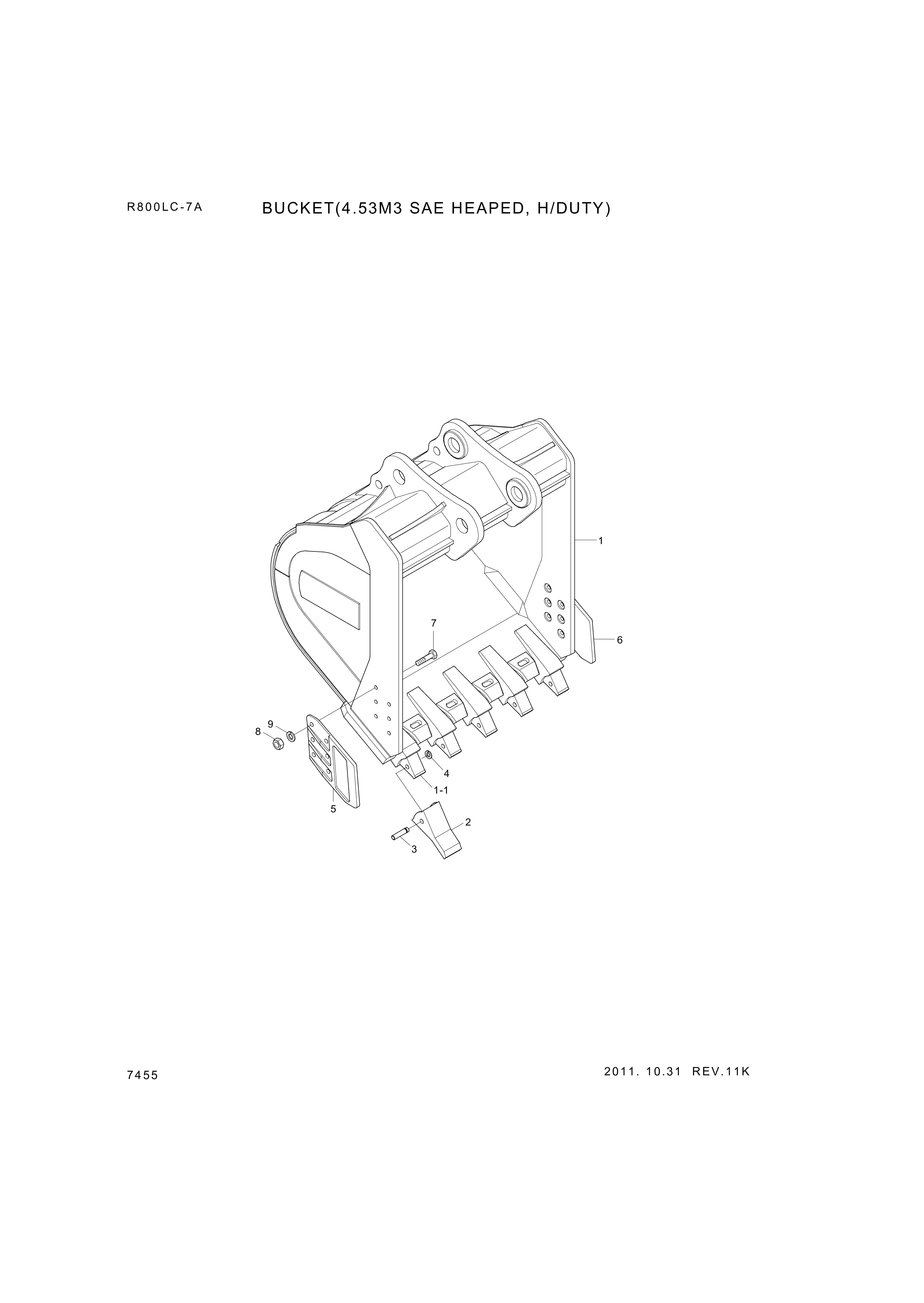 drawing for Hyundai Construction Equipment 61EF-00281BG - SIDECUTTER-LH (figure 4)