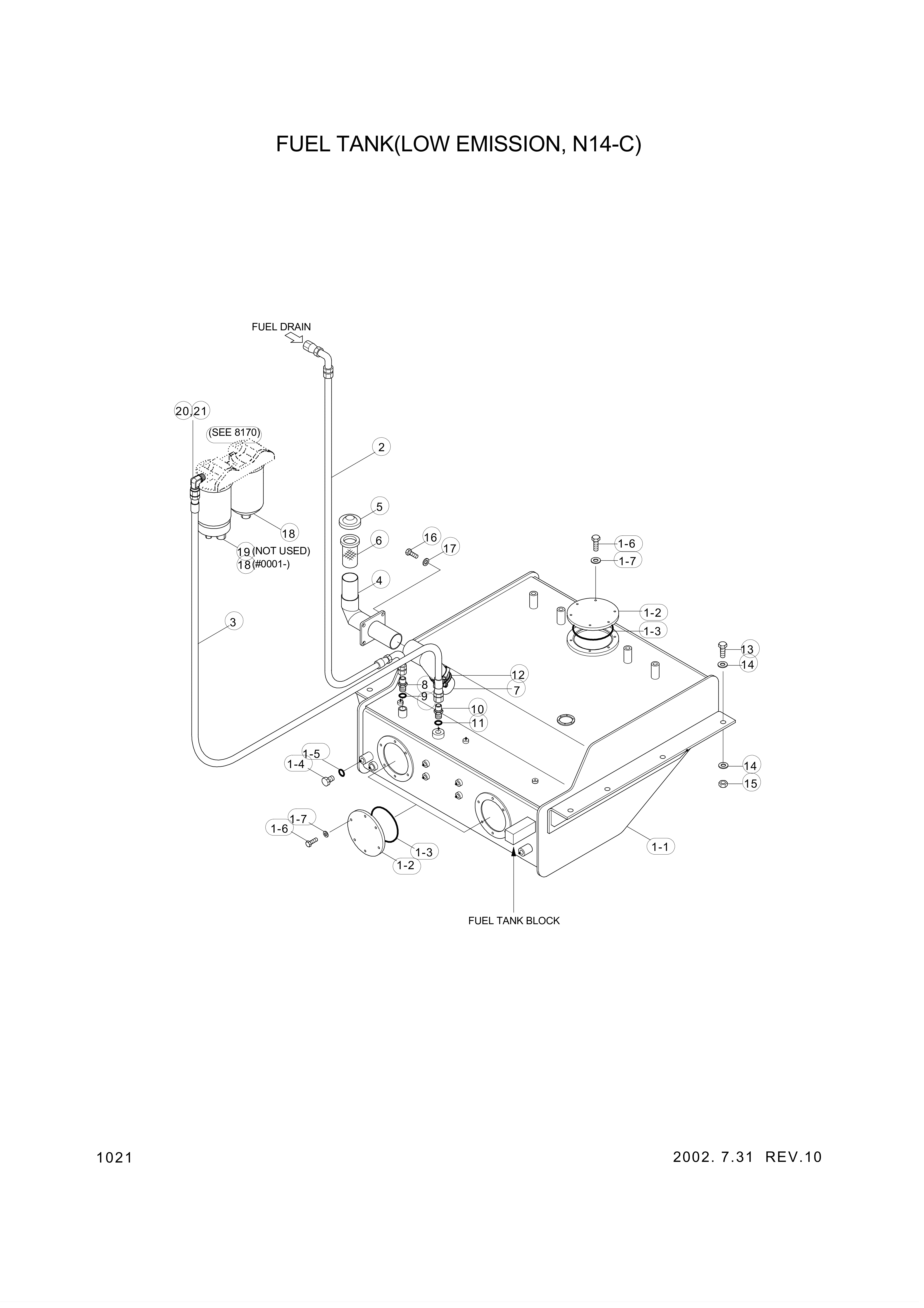 drawing for Hyundai Construction Equipment 11L6-01610 - HOSE-RETURN (figure 1)