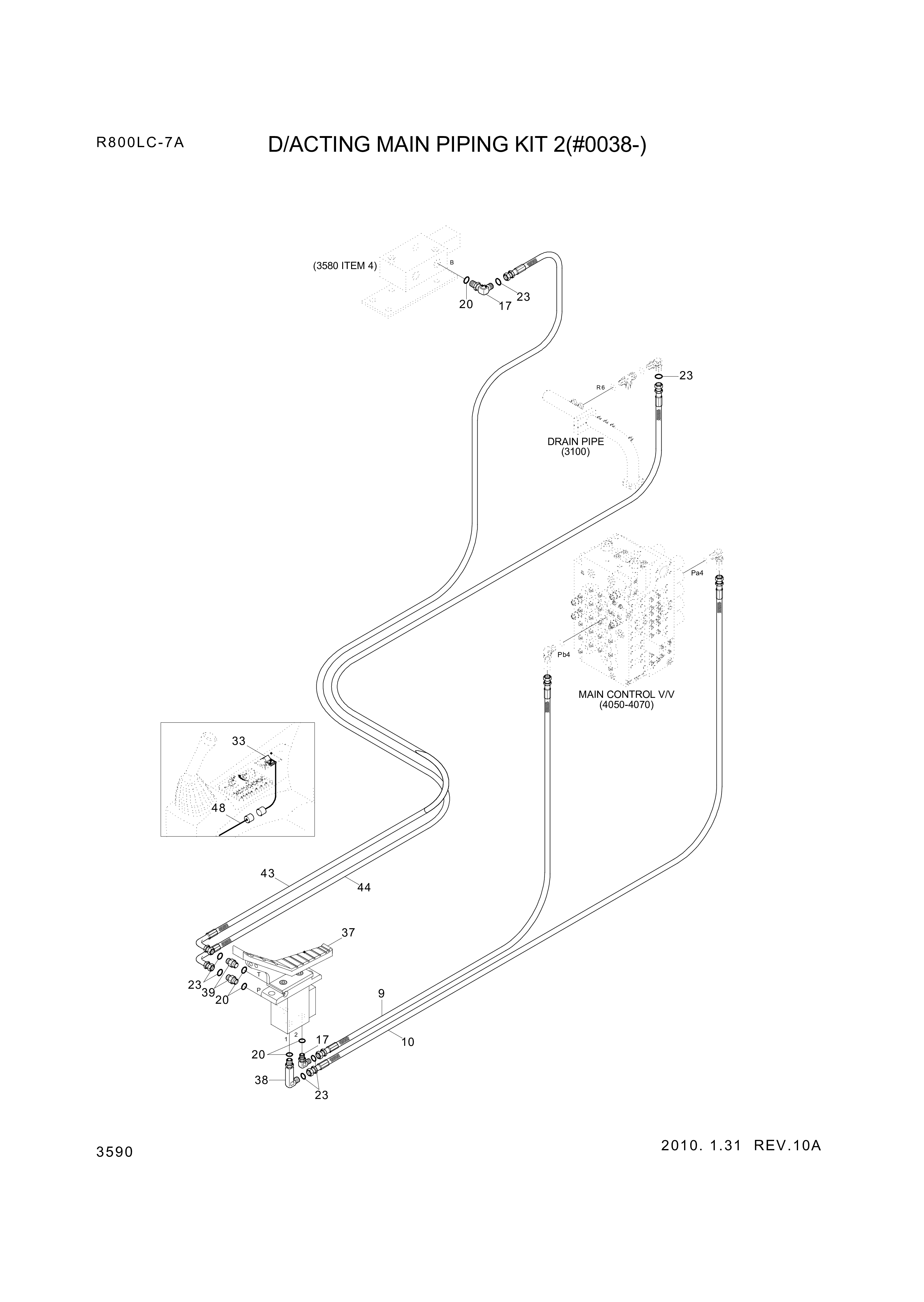 drawing for Hyundai Construction Equipment P930-042092 - HOSE ASSY-ORFS&THD (figure 3)