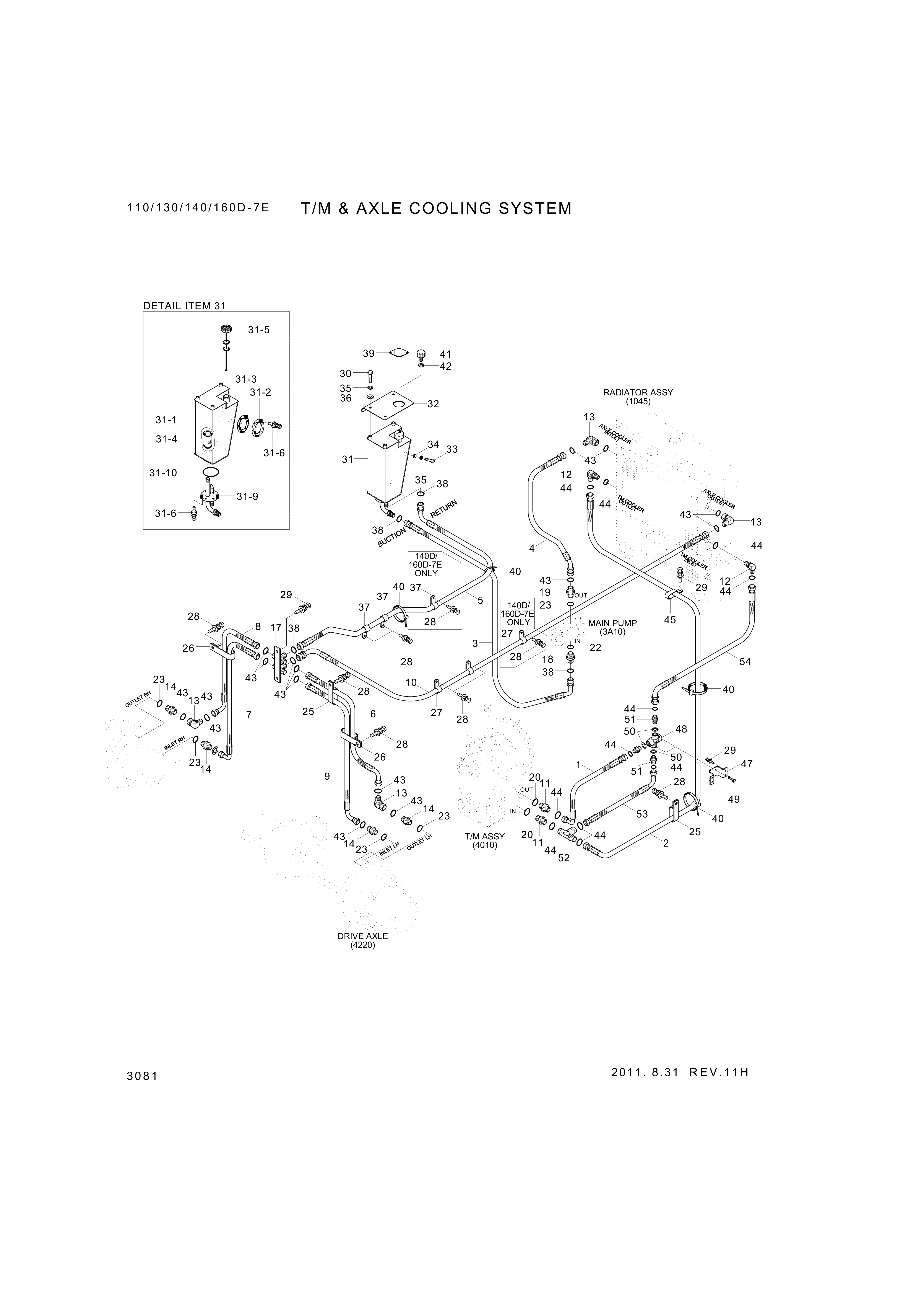 drawing for Hyundai Construction Equipment P930-122052 - HOSE ASSY-ORFS&THD (figure 3)