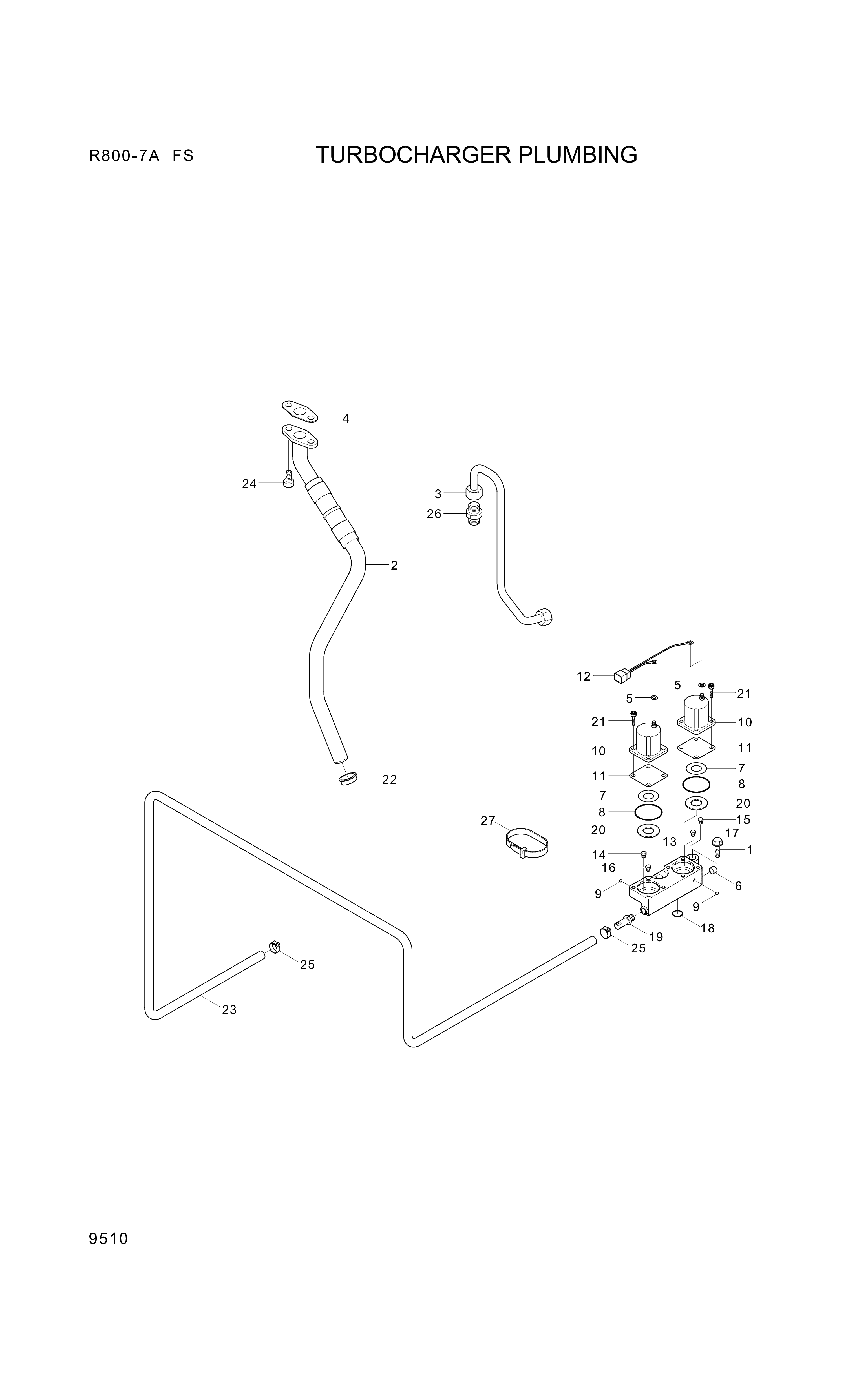 drawing for Hyundai Construction Equipment YUBP-04811 - PIPE-DRAIN (figure 3)