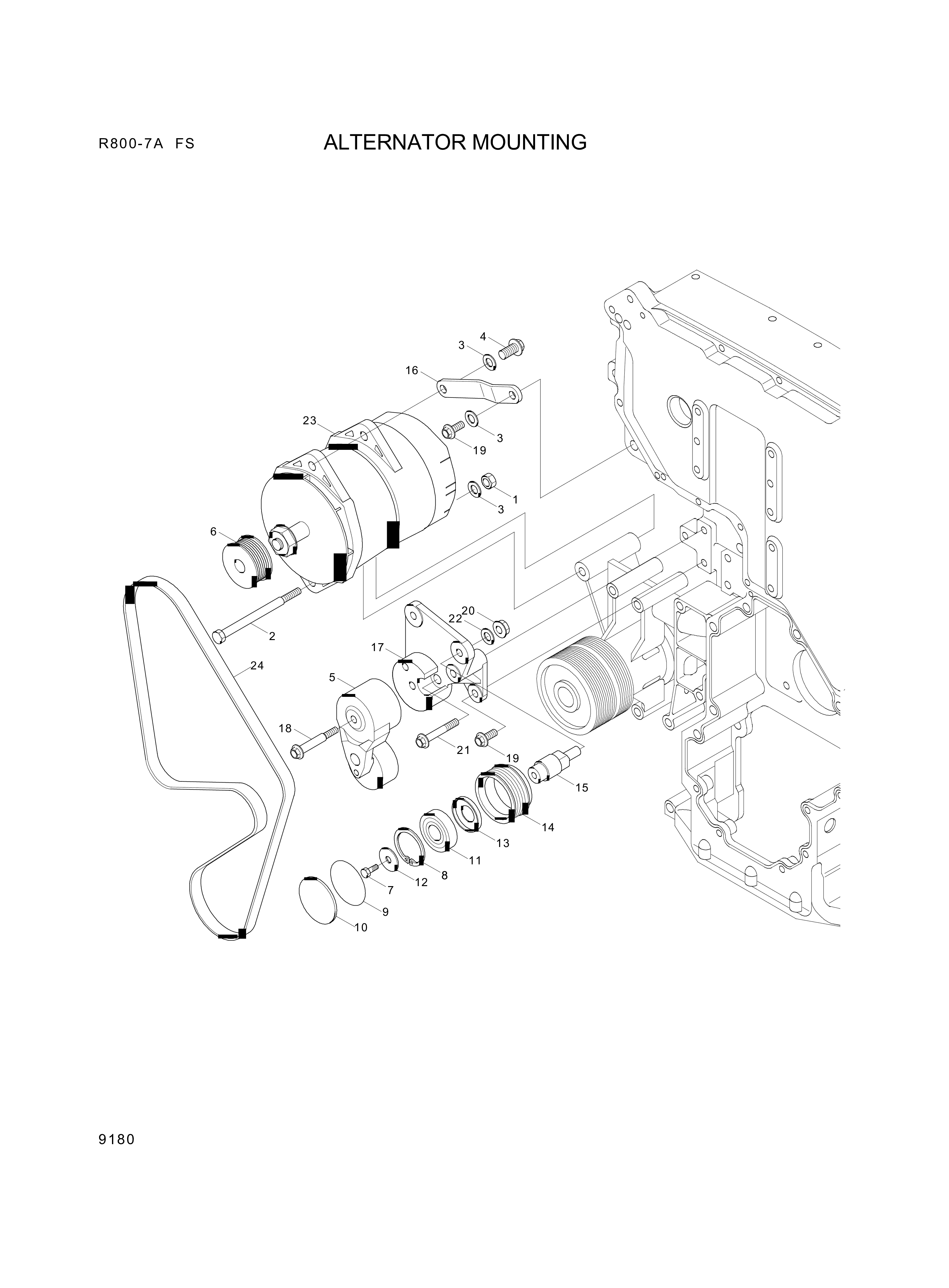 drawing for Hyundai Construction Equipment YUBP-05349 - ALTERNATOR ASSY (figure 3)