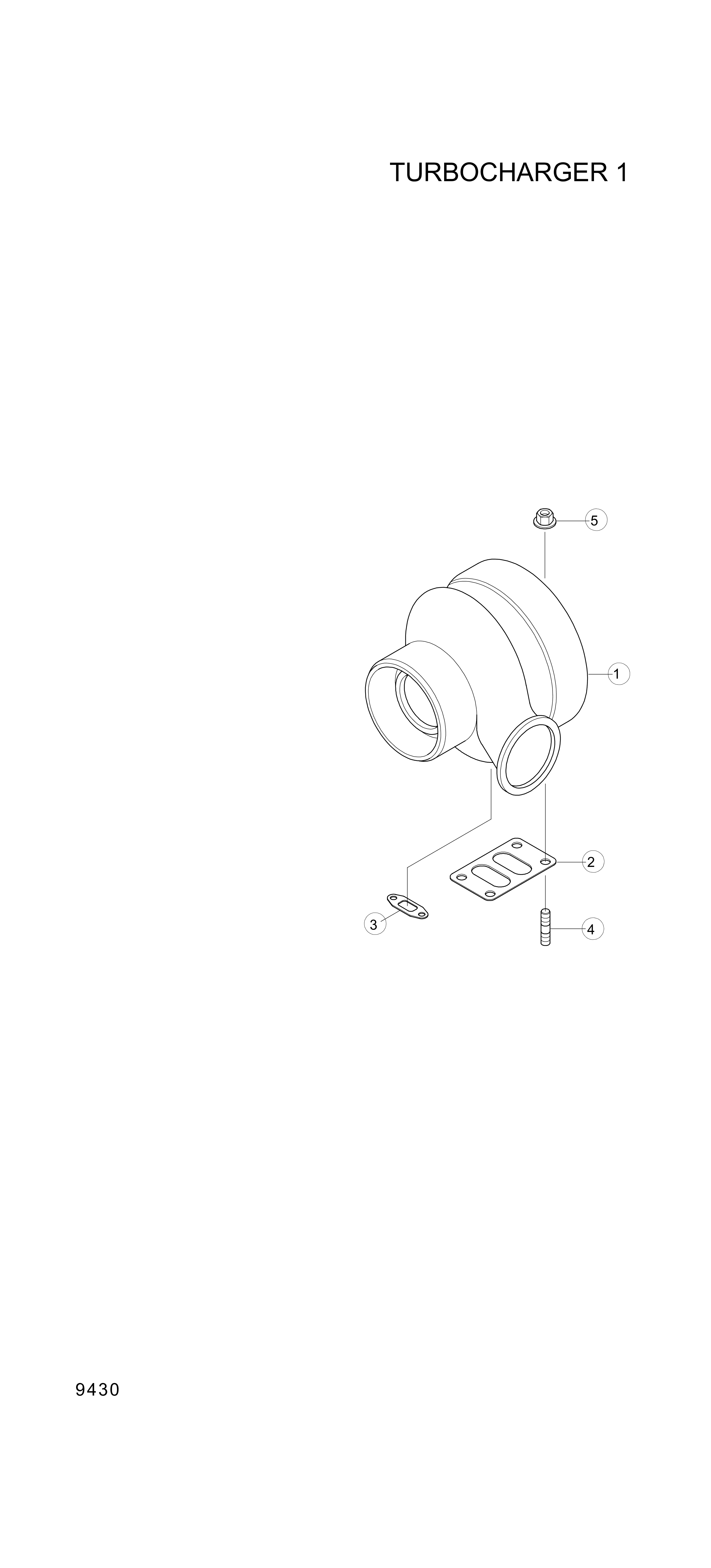 drawing for Hyundai Construction Equipment YUBP-06226 - TURBOCHARGER (figure 3)