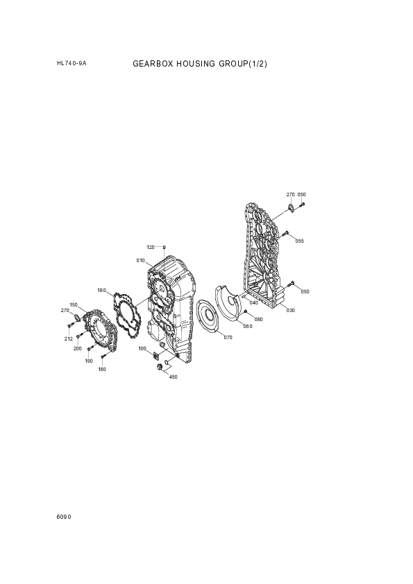 drawing for Hyundai Construction Equipment ZGAQ-04403 - HOUSING-GEARBOX (figure 1)