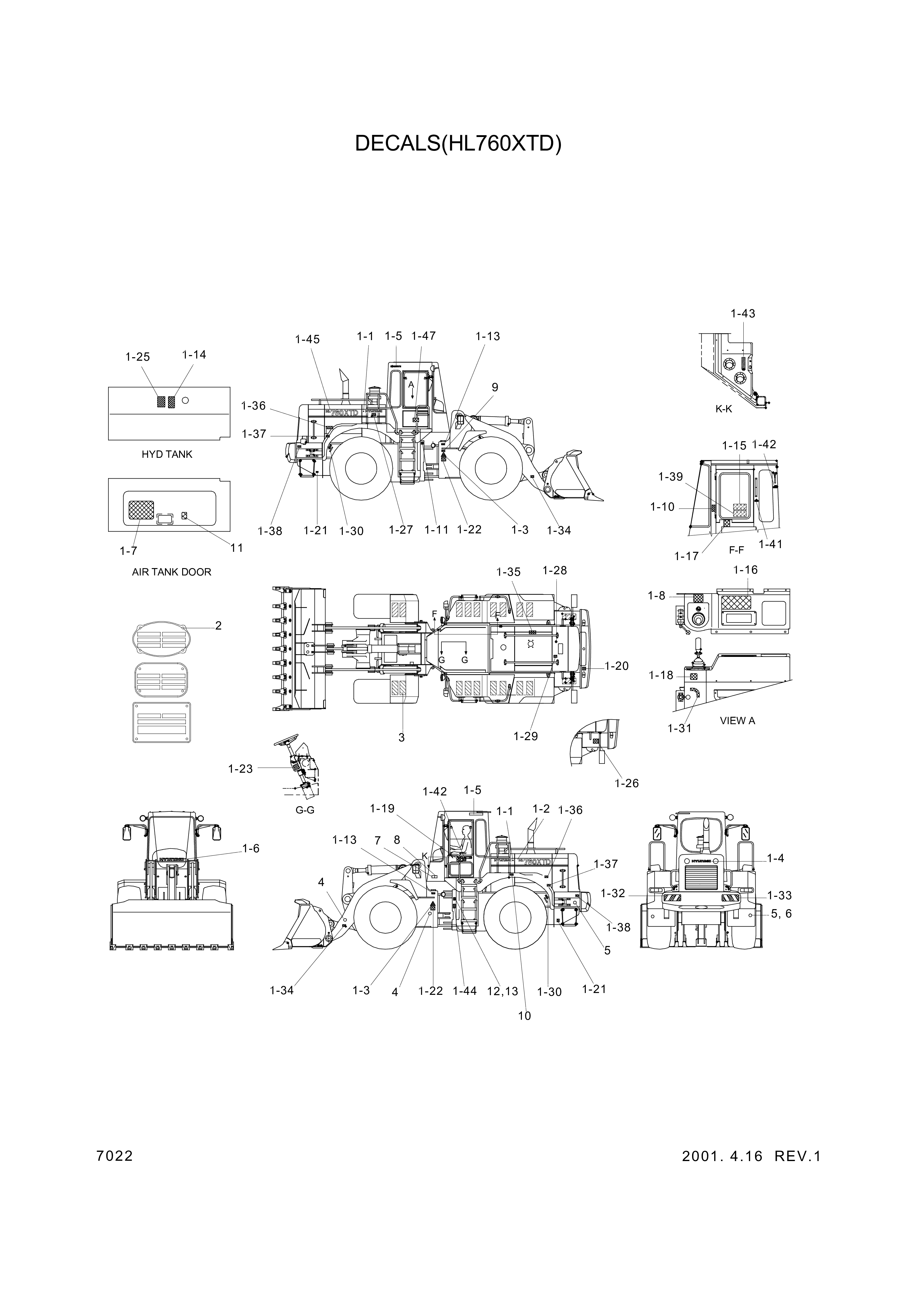 drawing for Hyundai Construction Equipment 94L4-00221 - DECAL-SERVICE&LUB (figure 2)