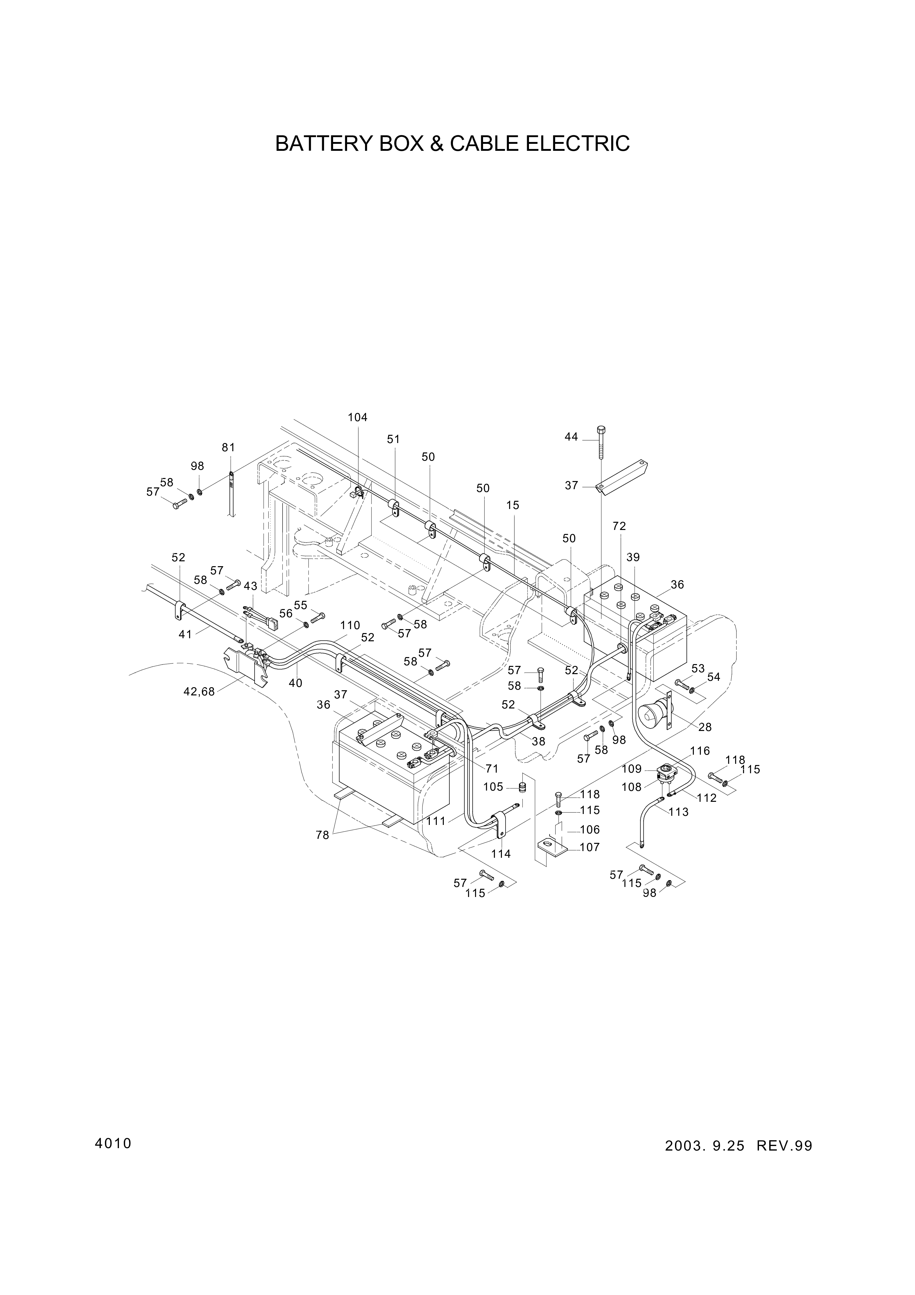 drawing for Hyundai Construction Equipment 24L3-40351 - CABLE-BATT&B/RY (figure 5)