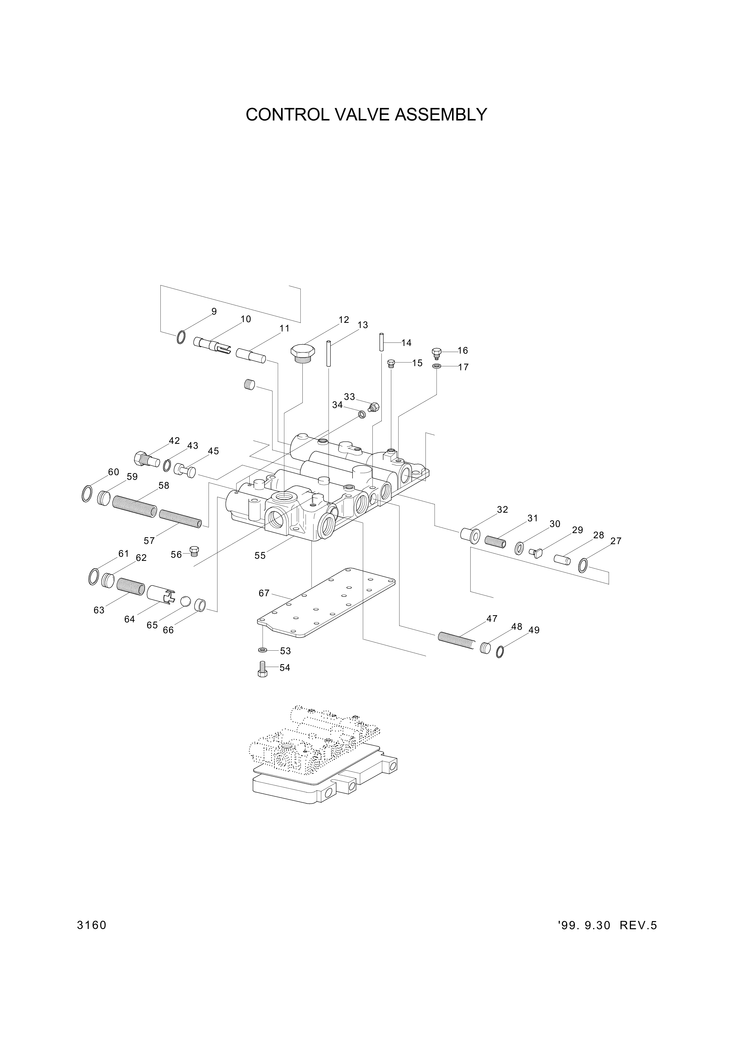 drawing for Hyundai Construction Equipment YBAA-00921 - SPOOL (figure 4)