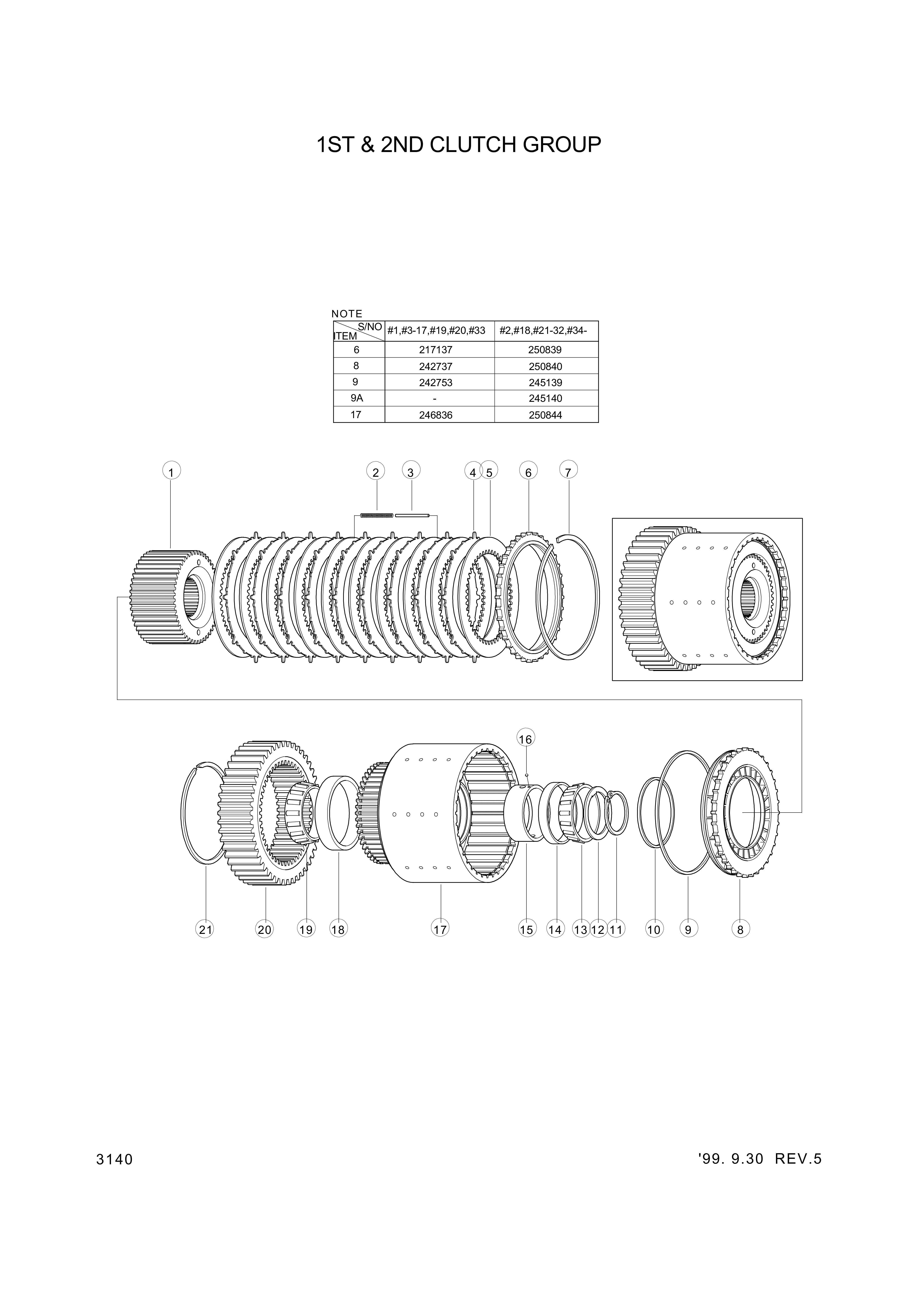 drawing for Hyundai Construction Equipment YBAA-01490 - DRUM ASSY-CLUTCH (figure 1)