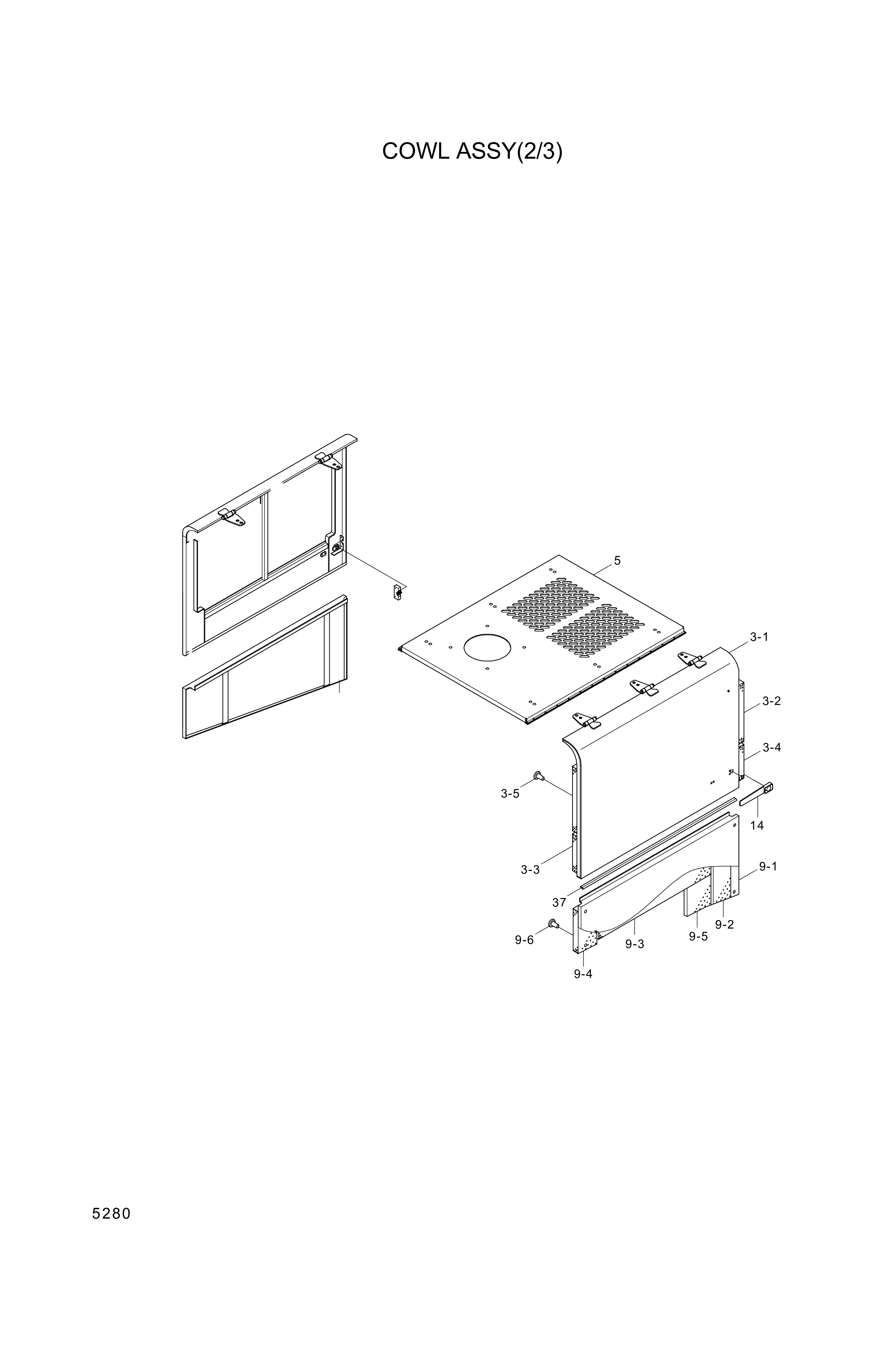 drawing for Hyundai Construction Equipment 71L6-00312 - COVER-RH (figure 2)