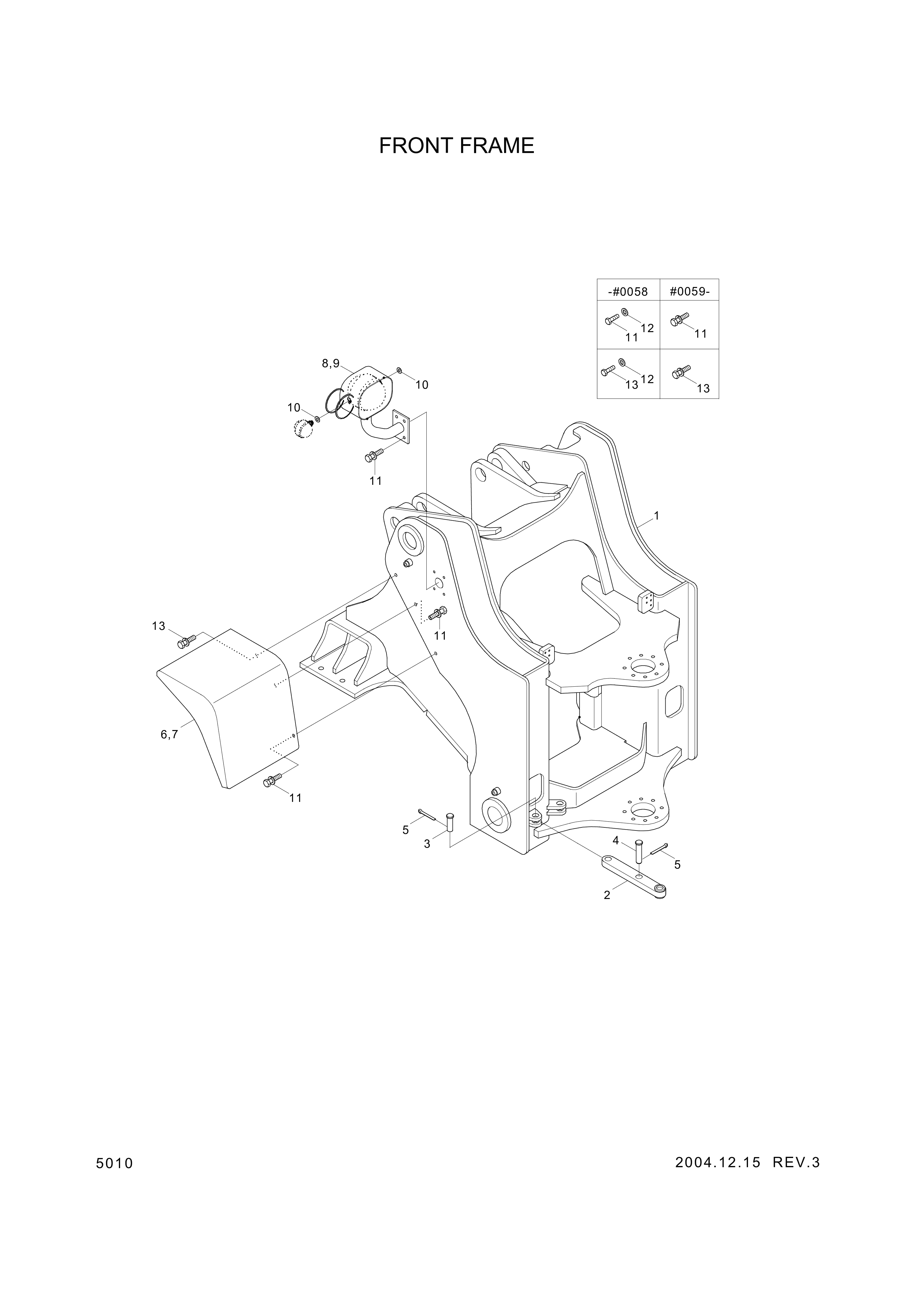 drawing for Hyundai Construction Equipment 41L6-01004 - FRAME-FRONT (figure 1)