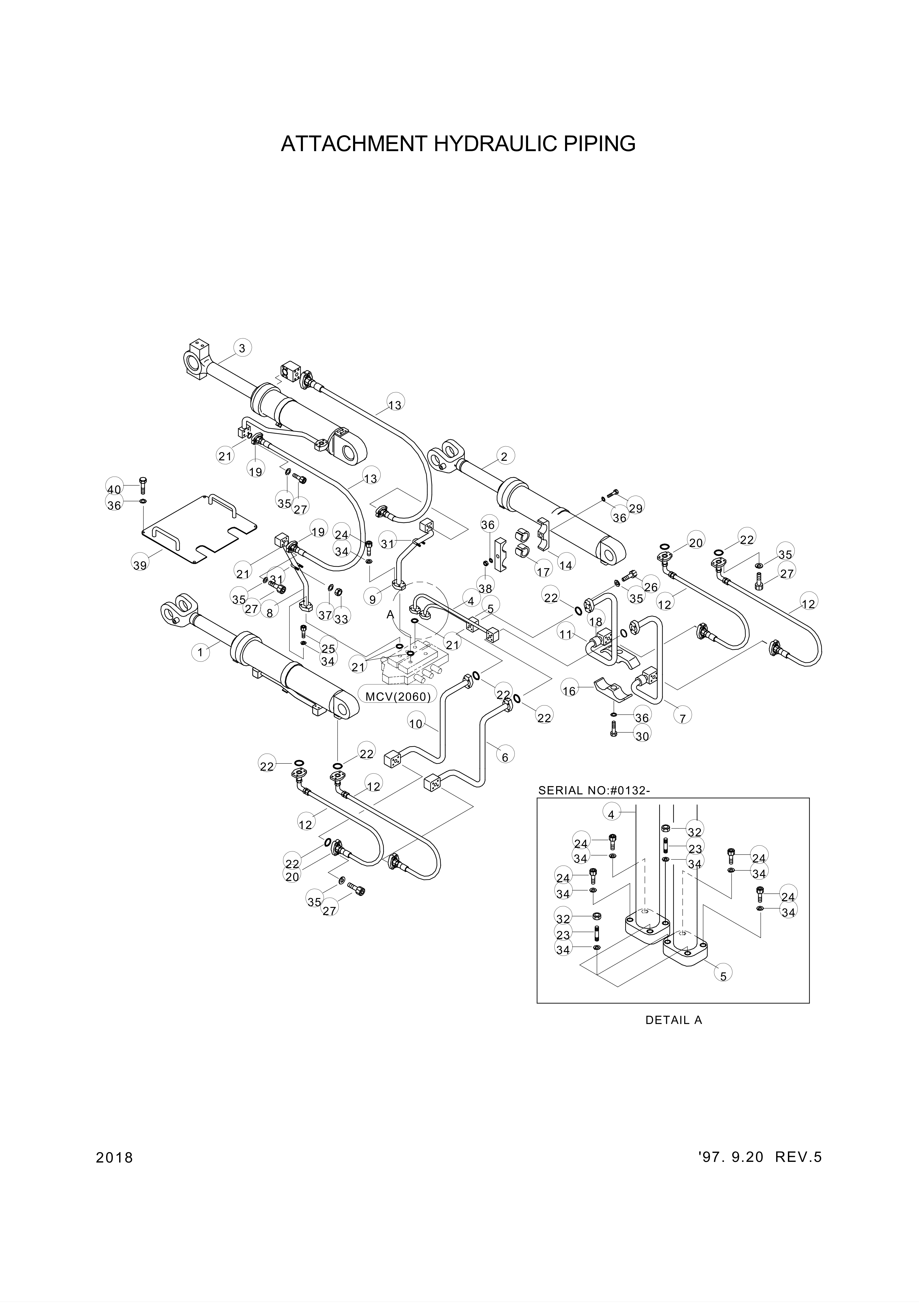 drawing for Hyundai Construction Equipment 34L1-00052 - CYLINDER ASSY-BOOM RH (figure 1)