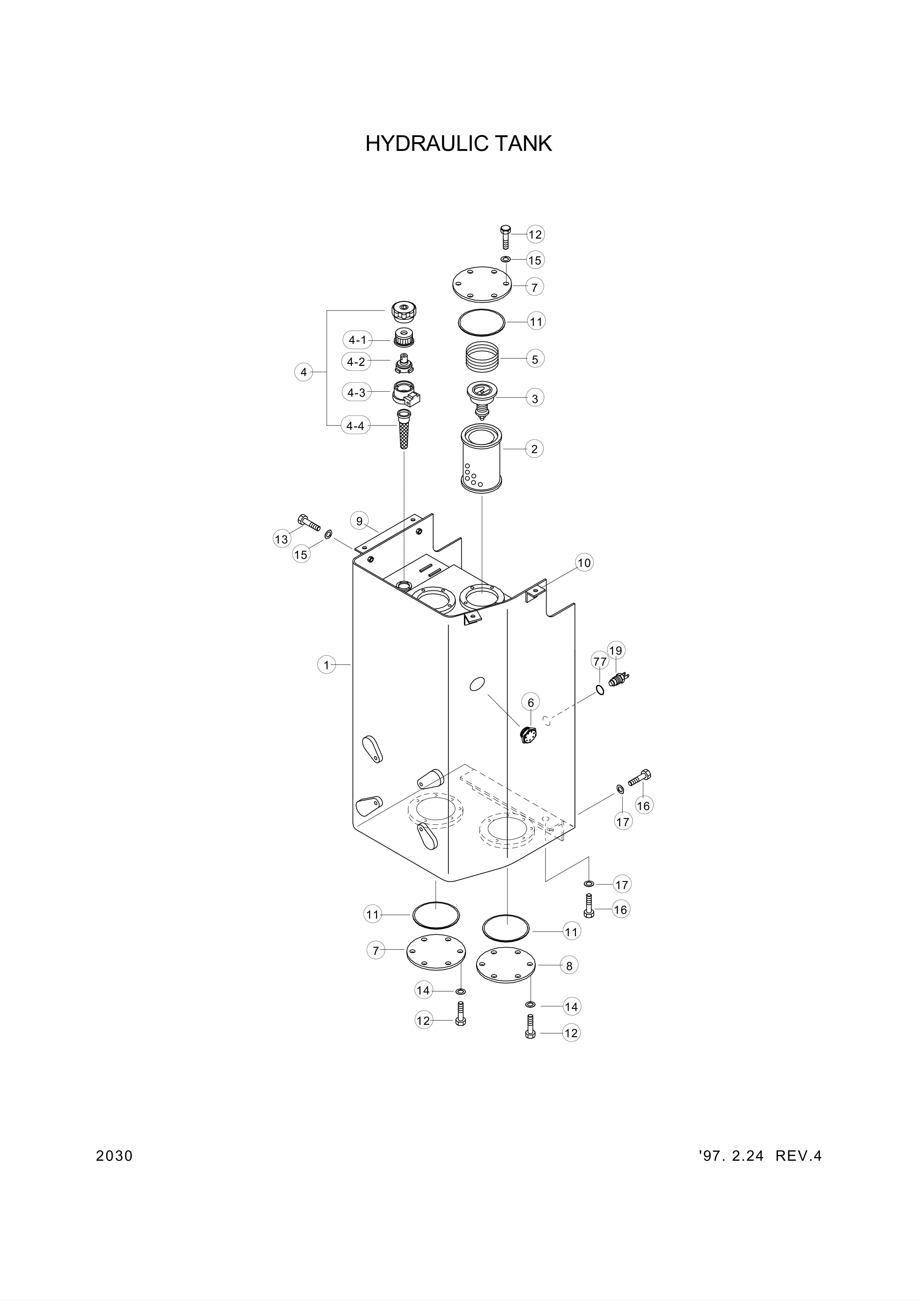 drawing for Hyundai Construction Equipment 34L1-00566 - BODY-HYD TANK (figure 3)