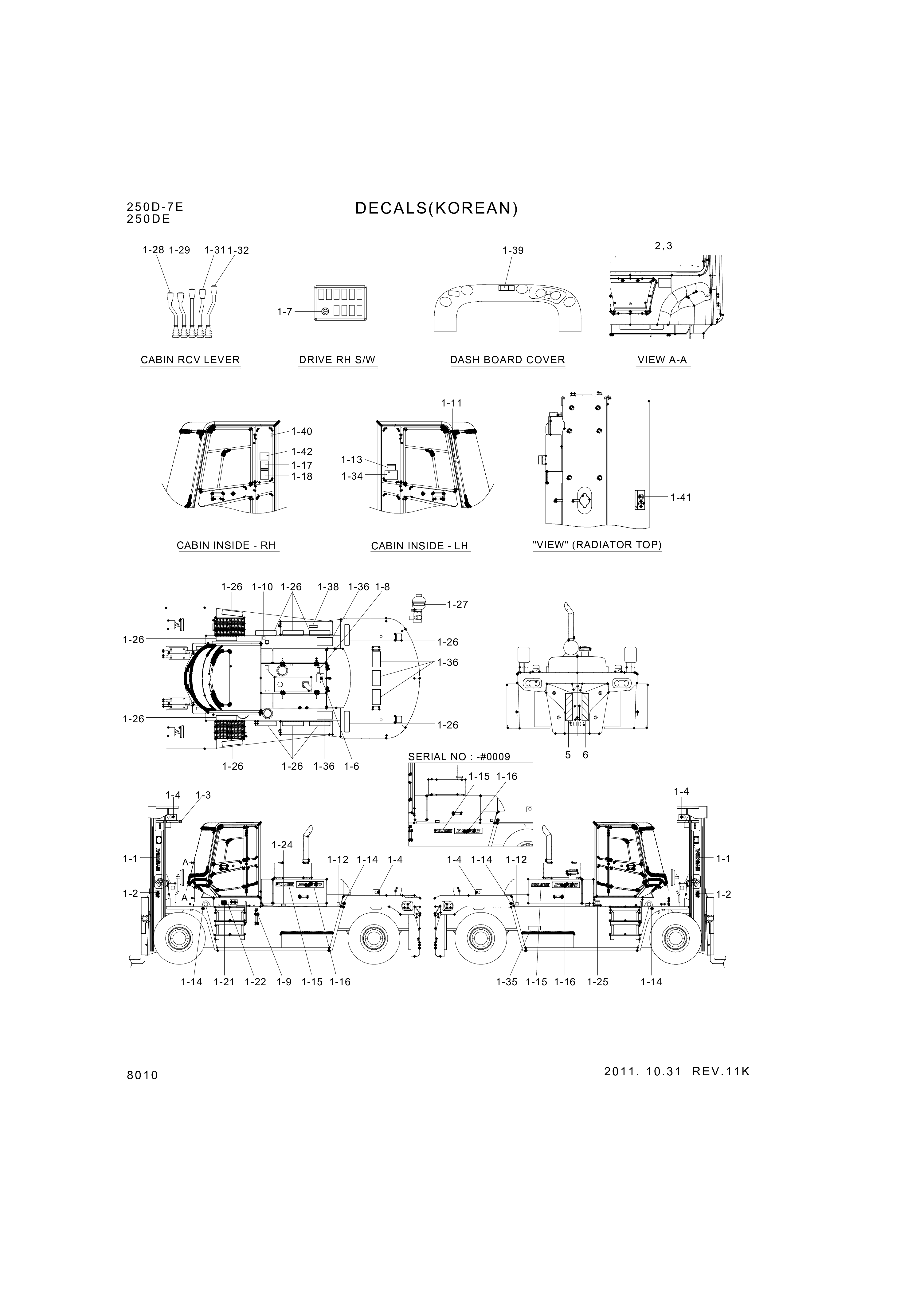 drawing for Hyundai Construction Equipment 93HS-00010 - DECAL KIT-A (figure 1)