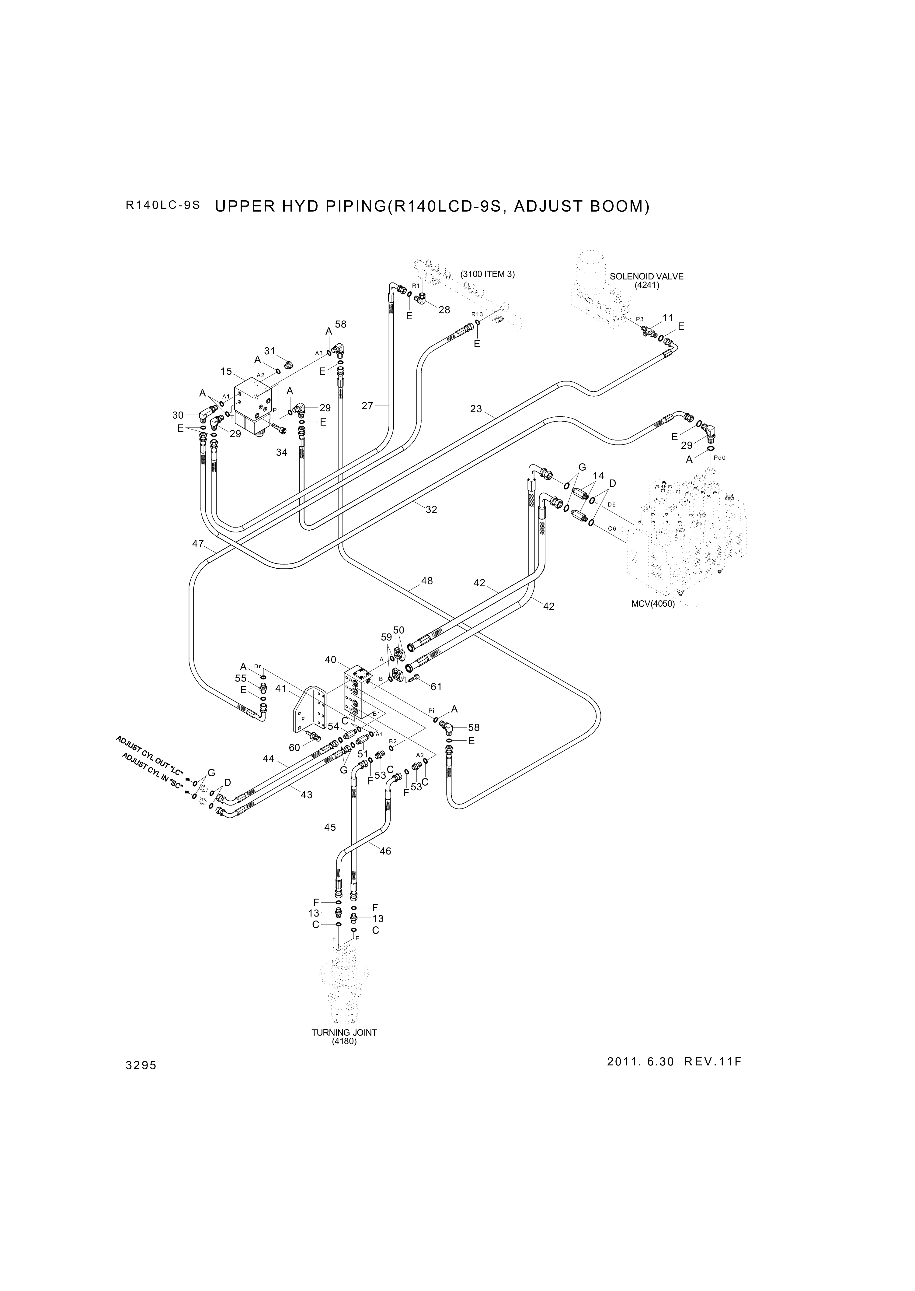drawing for Hyundai Construction Equipment P930-128014 - HOSE ASSY-ORFS&THD (figure 4)