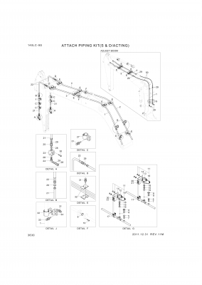 drawing for Hyundai Construction Equipment P935-126030 - HOSE ASSY-ORFS&THD (figure 3)