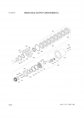 Technical drawing of Hyundai Construction Equipment ZGAQ-04966 RING-SUPPORT with dimensions and layout (figure 3)