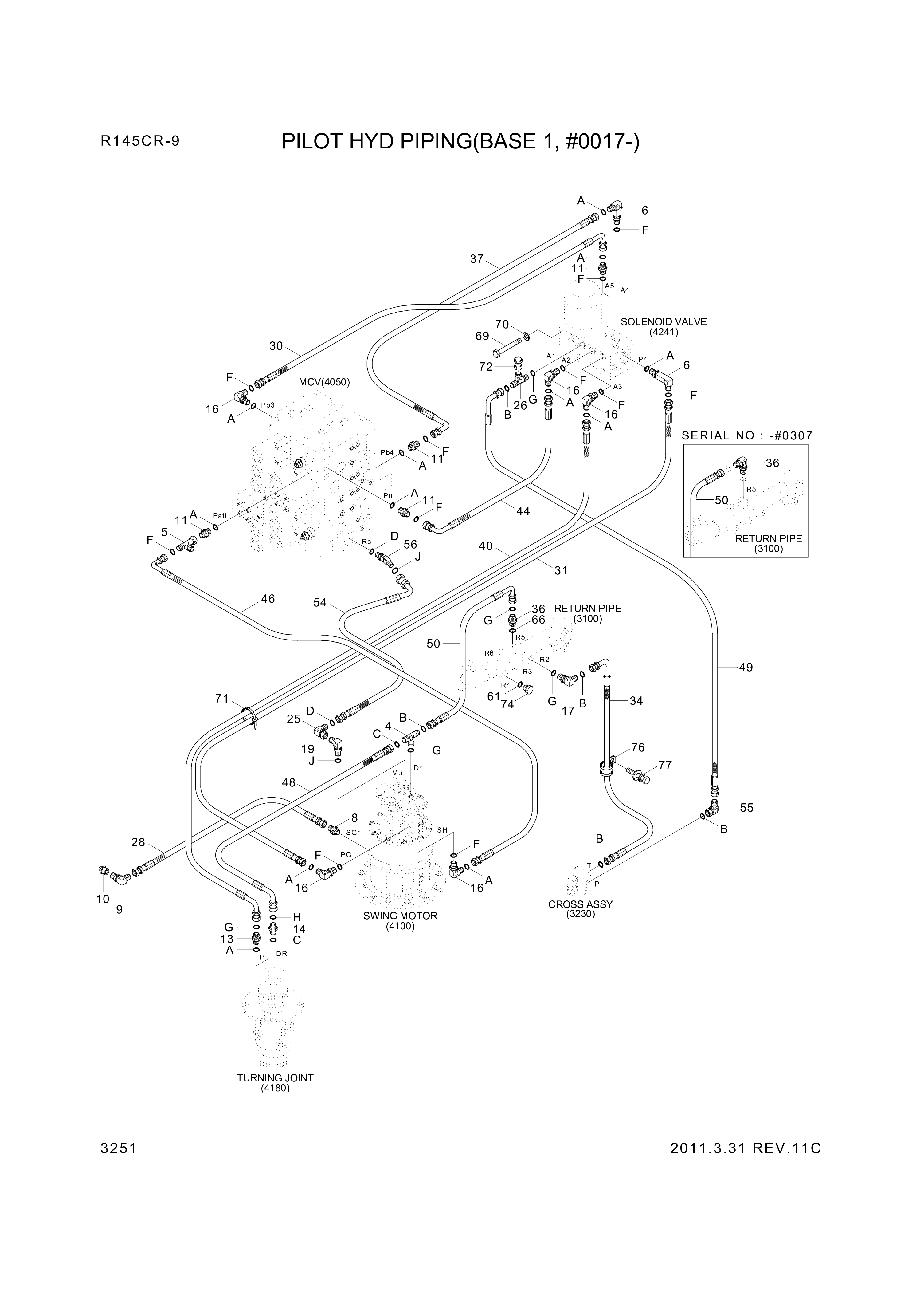 drawing for Hyundai Construction Equipment P930-062048 - HOSE ASSY-ORFS&THD (figure 4)