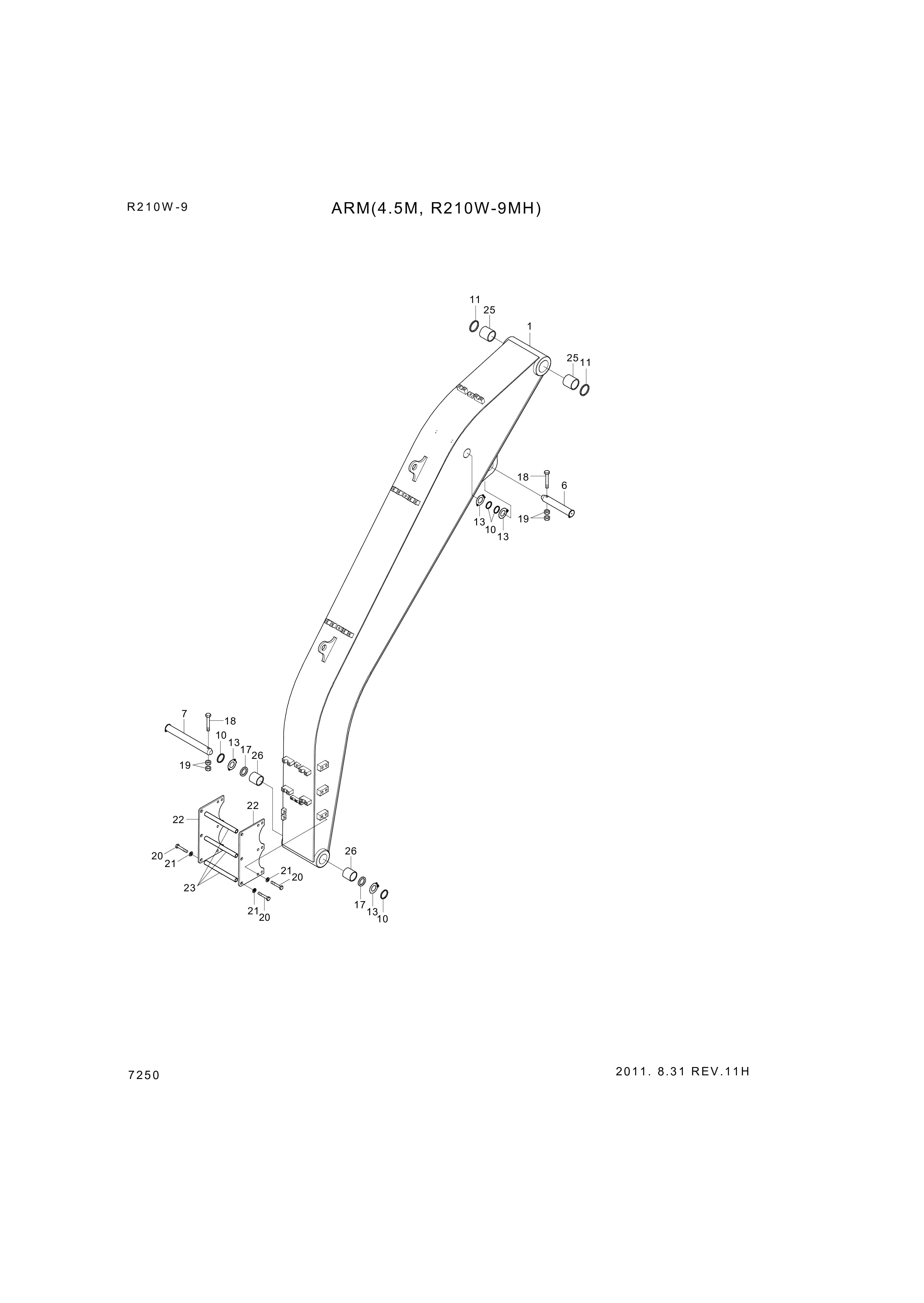 drawing for Hyundai Construction Equipment 306-1005 - Plate (figure 1)