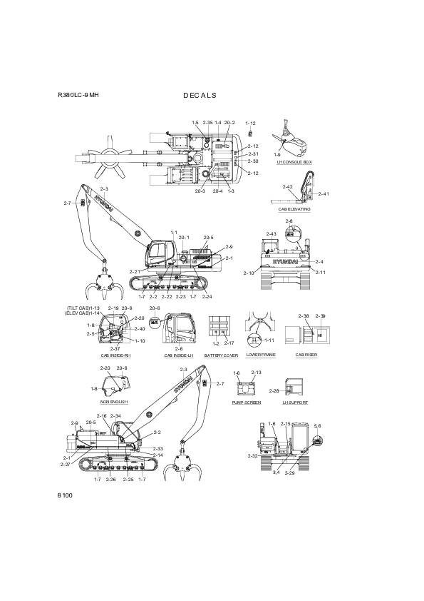 drawing for Hyundai Construction Equipment 96QA-01201 - DECAL KIT-A (figure 1)