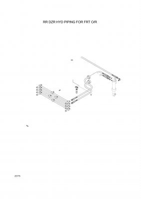 Technical drawing of Hyundai Construction Equipment 35EA-70200 PIPE ASSY-HYD LH with dimensions and layout