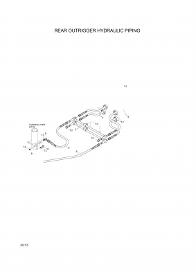 Technical drawing of Hyundai Construction Equipment 35EA-70200 PIPE ASSY-HYD LH with dimensions and layout (figure 3)