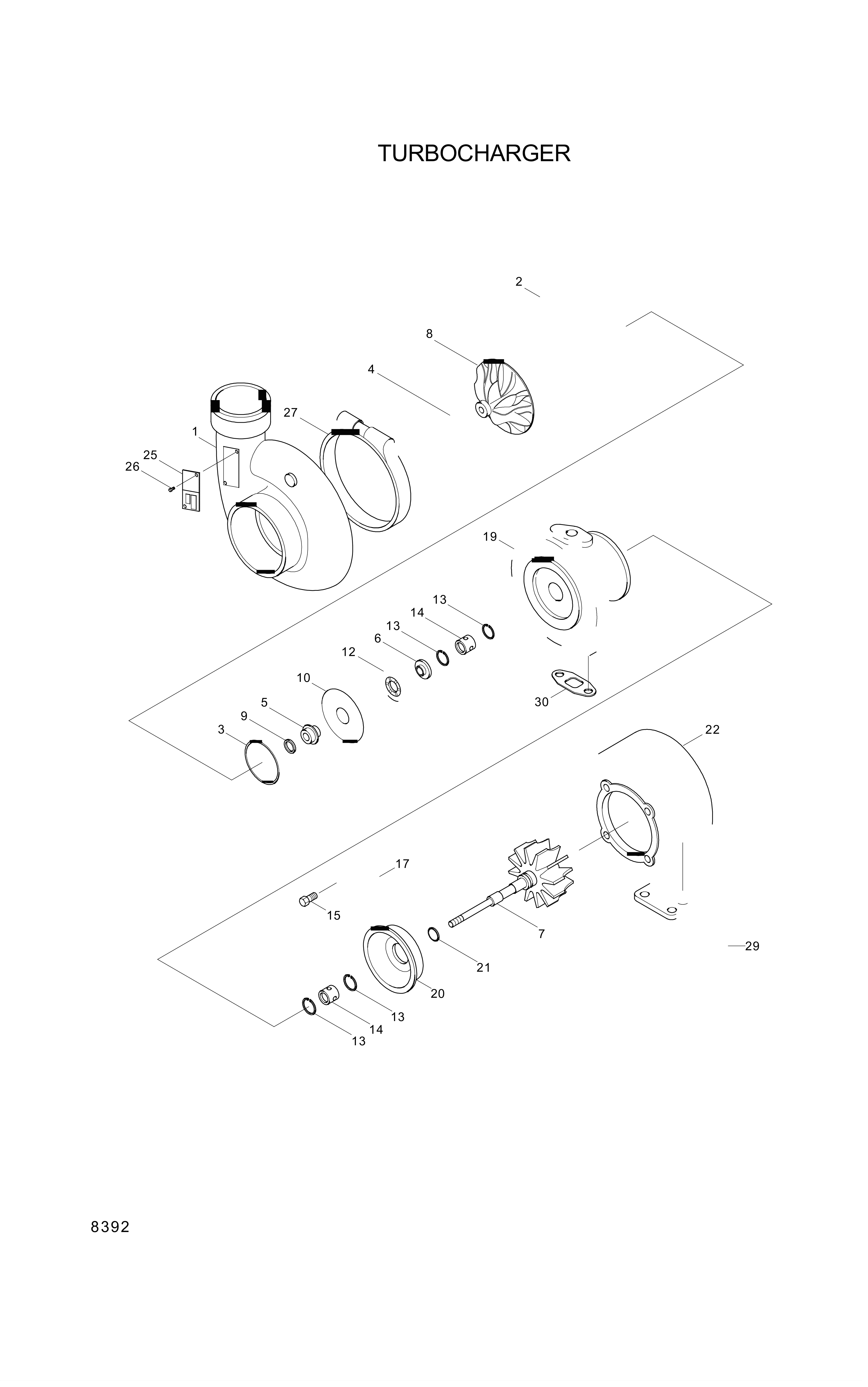 drawing for Hyundai Construction Equipment 3521711 - IMPELLER-TURBO (figure 4)