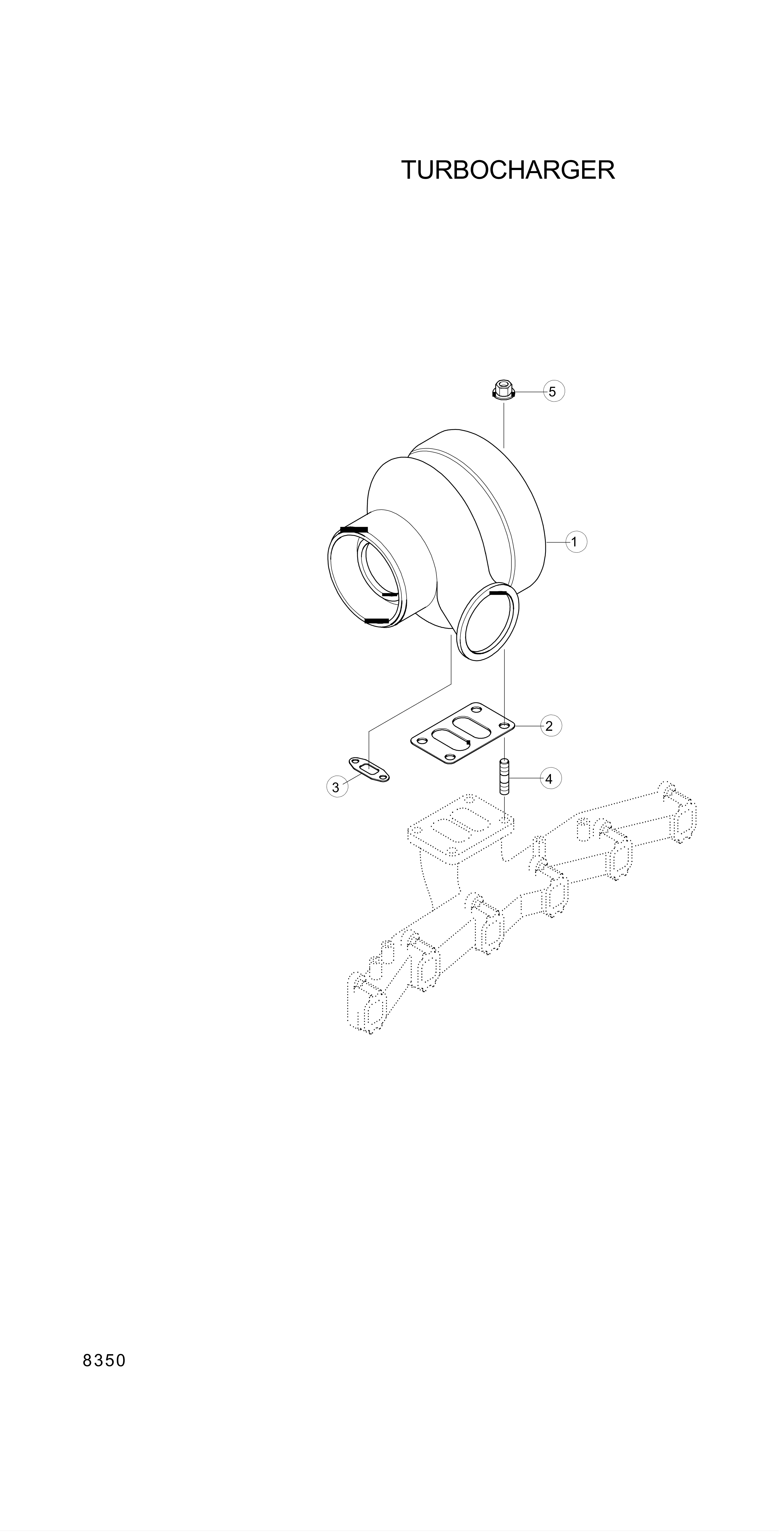 drawing for Hyundai Construction Equipment 3528741 - TURBOCHARGER (figure 4)