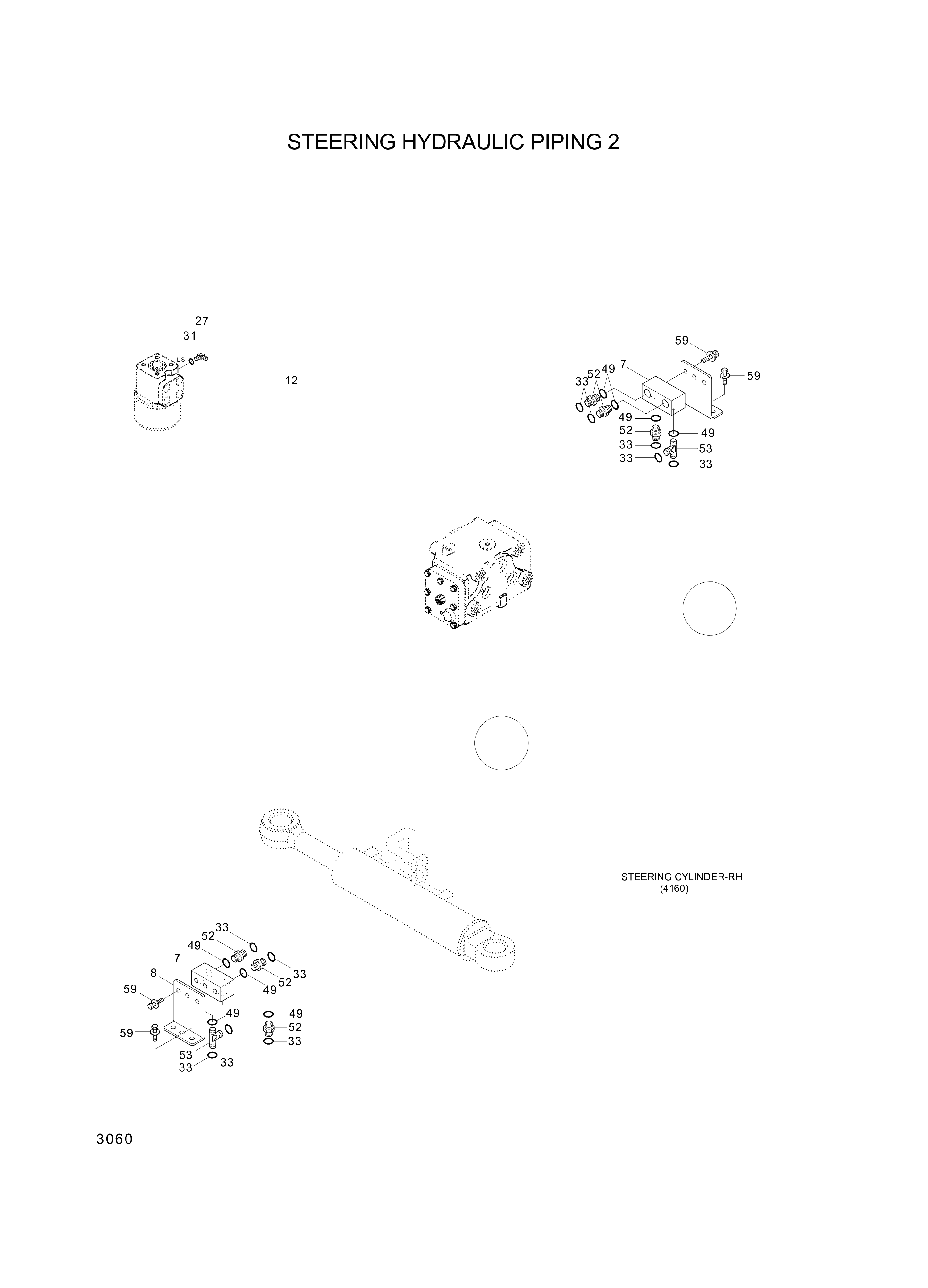 Technical drawing of Hyundai Construction Equipment P943-164326 HOSE ASSY-ORFS&amp;FLG with dimensions and layout (figure 2)