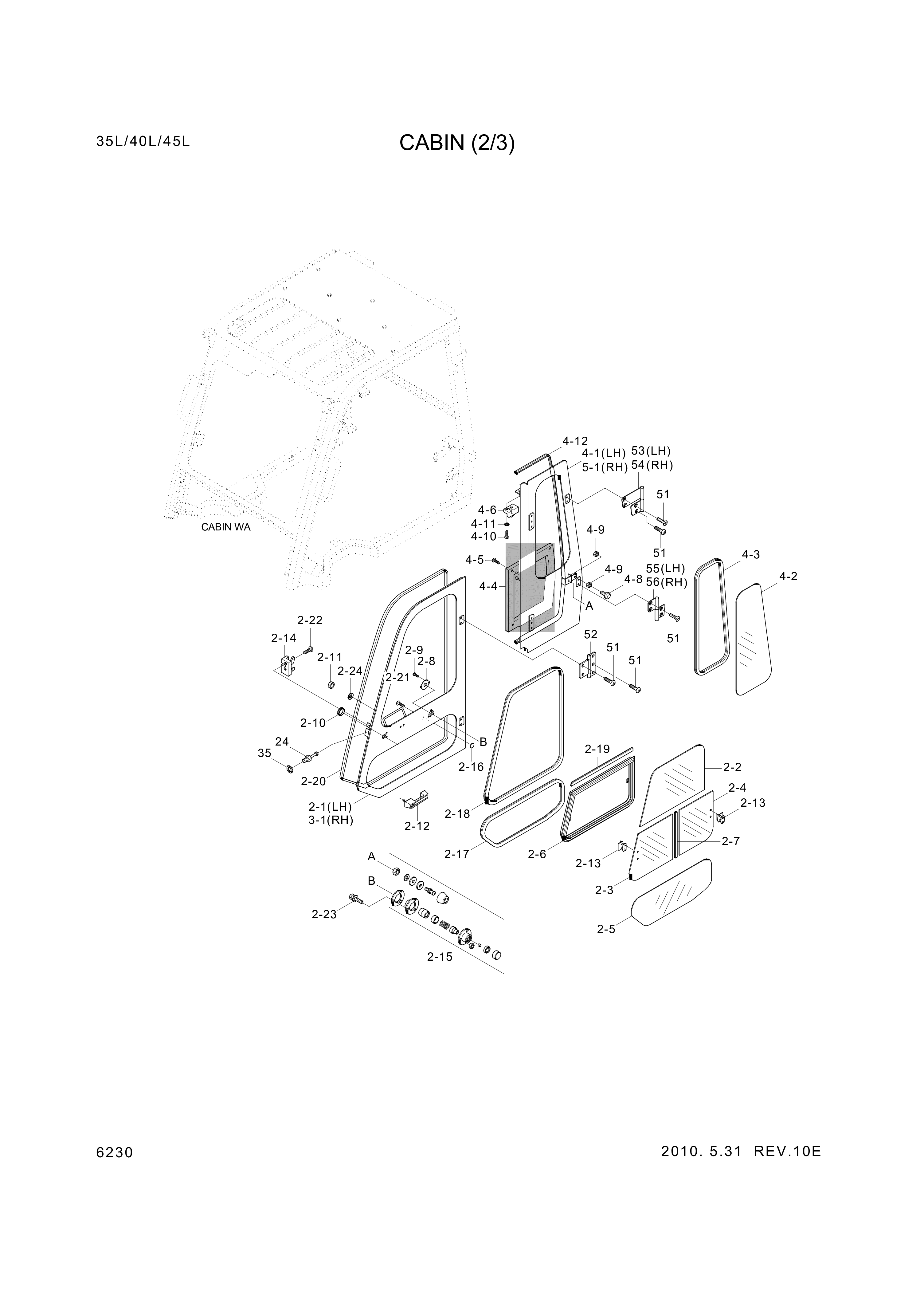 Technical drawing of Hyundai Construction Equipment S201-06100B NUT-HEX with dimensions and layout (figure 3)