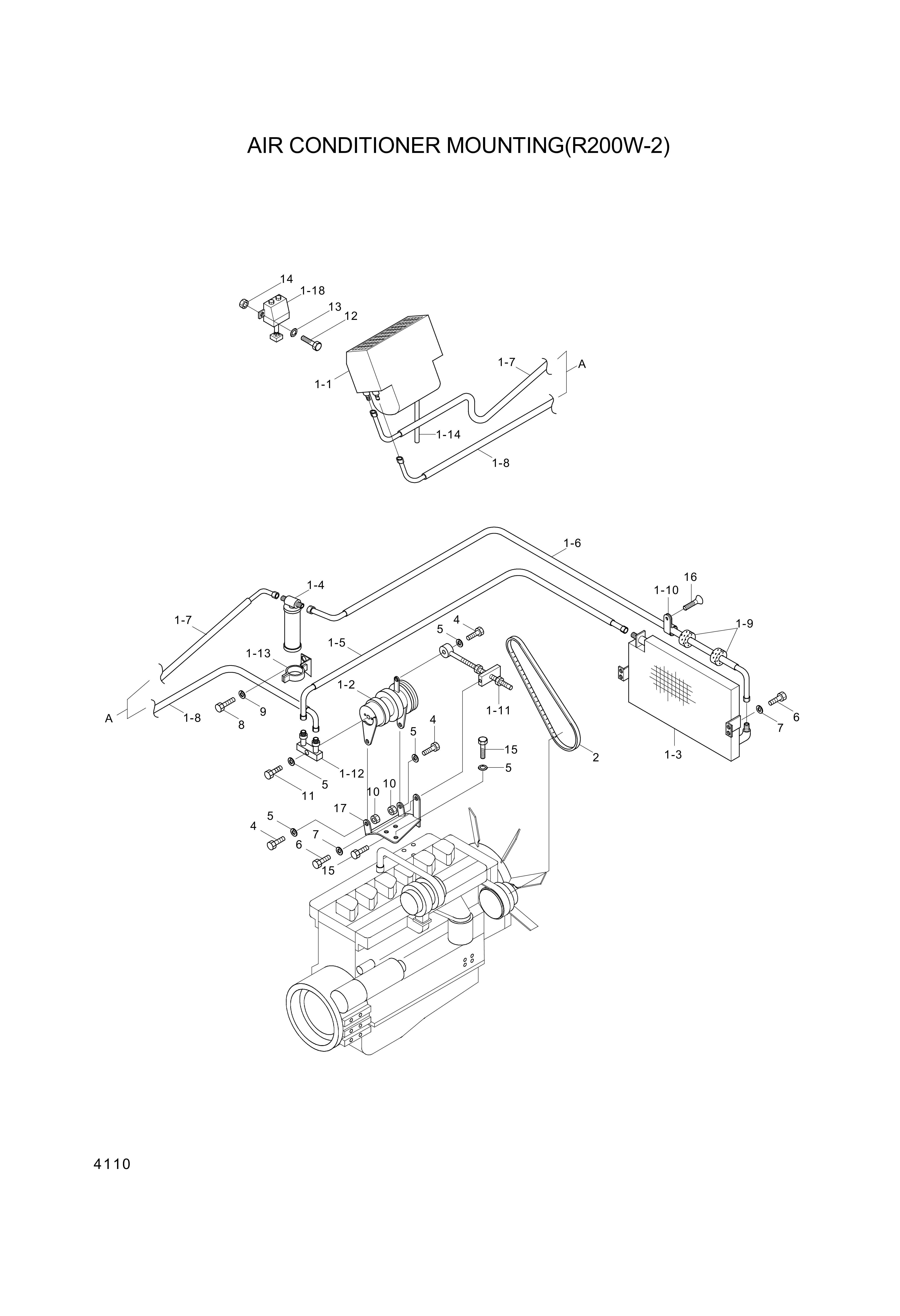 drawing for Hyundai Construction Equipment S151-050202 - BOLT-TAP (figure 1)