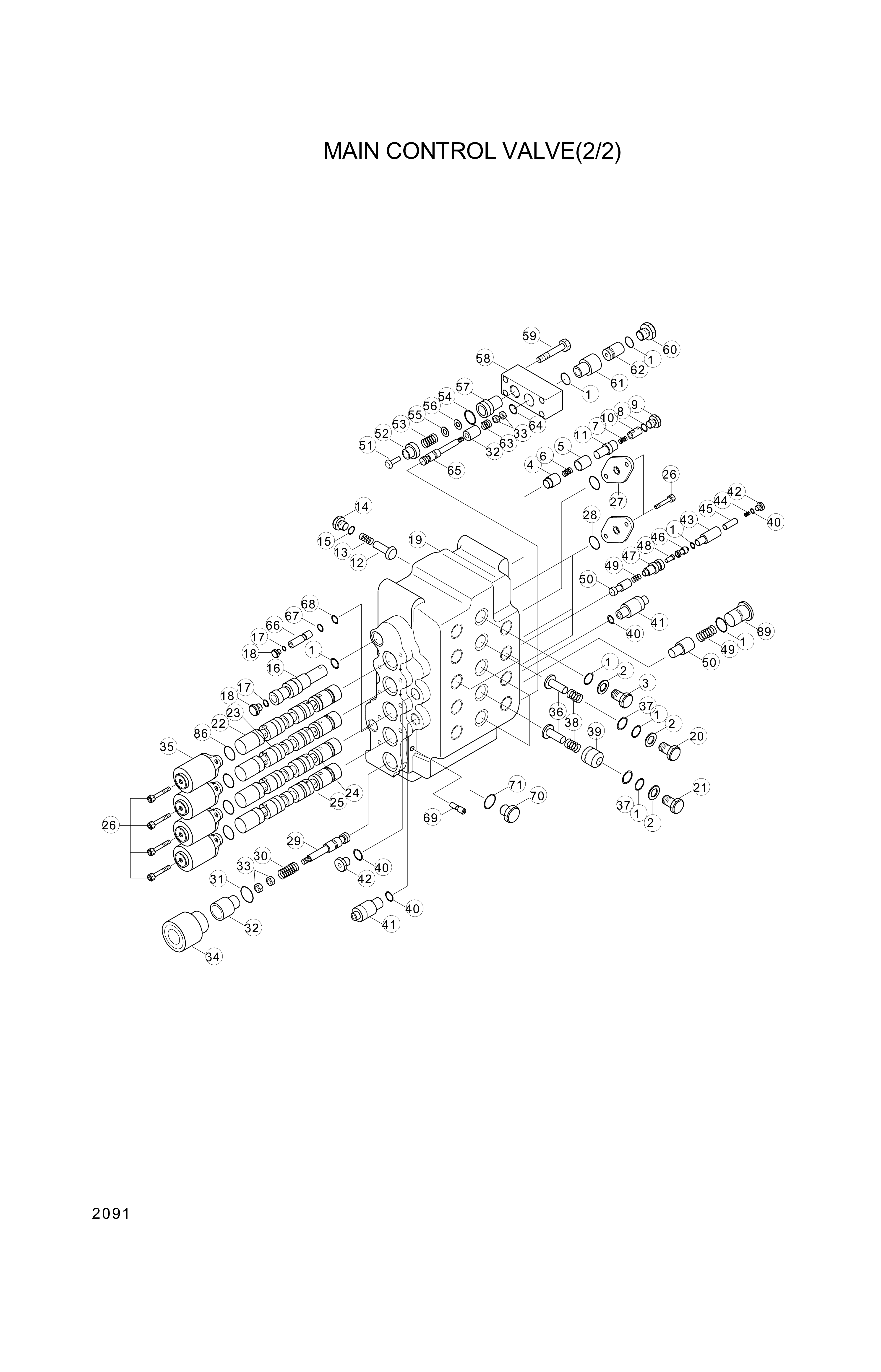 drawing for Hyundai Construction Equipment 3537-219-320-90 - VALVE ASSY-RELIEF (figure 1)