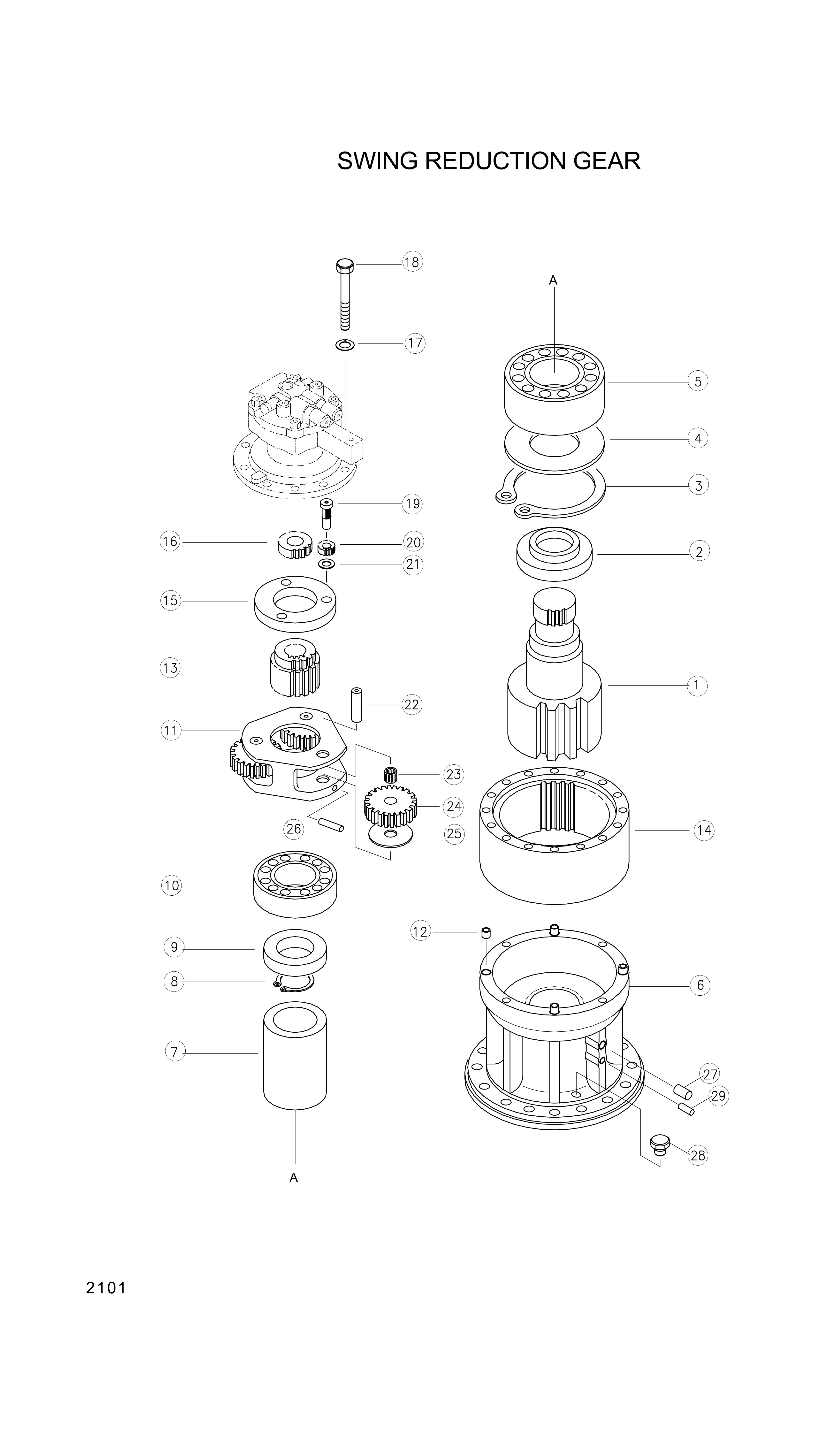 drawing for Hyundai Construction Equipment RG04S-152-05 - GEAR-REDUCTION, SWING MOTOR (figure 4)