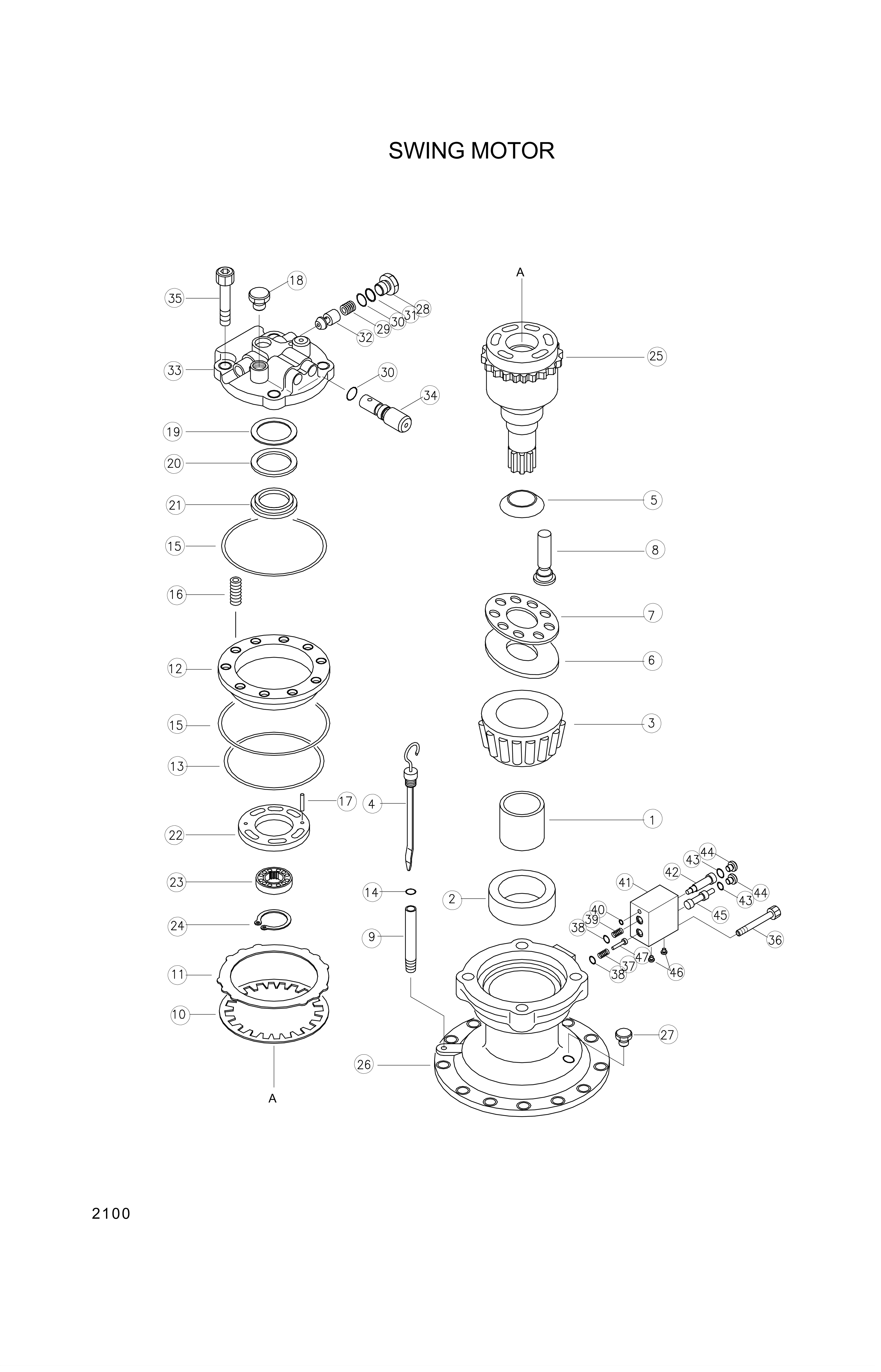 drawing for Hyundai Construction Equipment XJCK-01243 - REDUCER UNIT-SWING (figure 5)