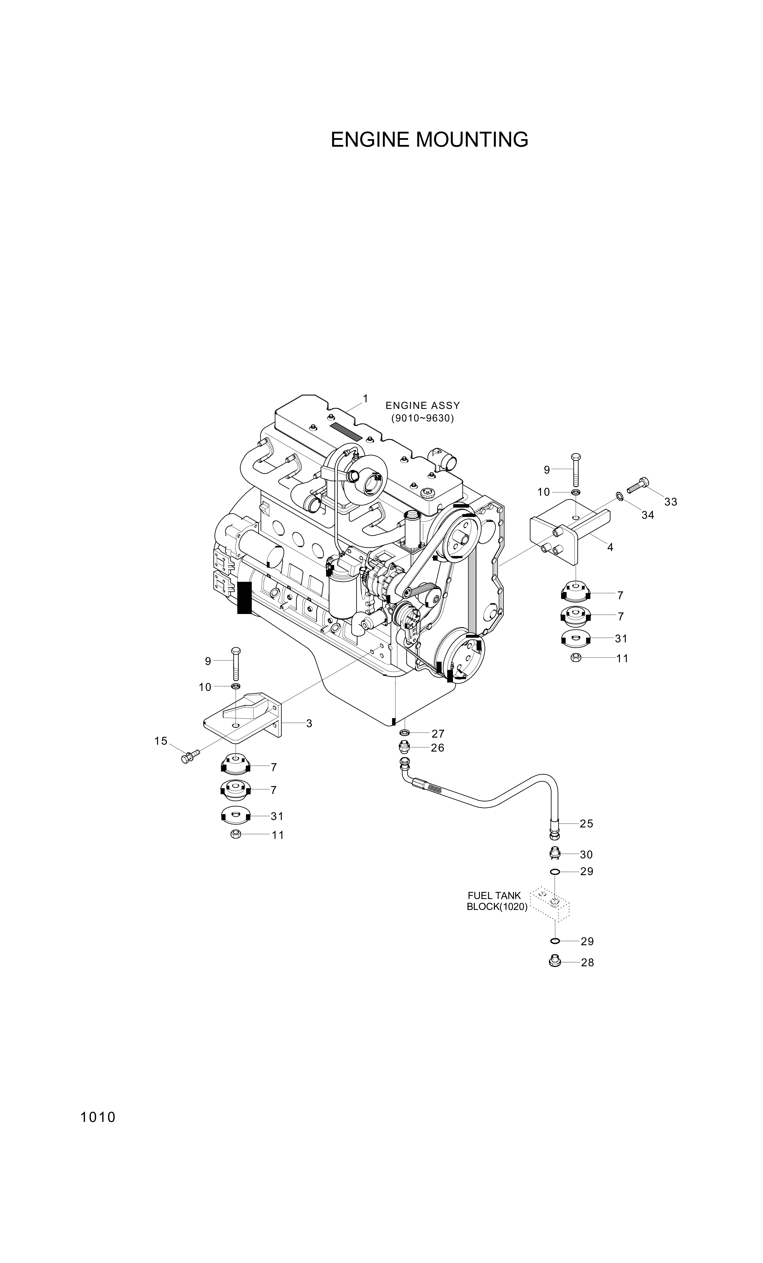 drawing for Hyundai Construction Equipment 11LD-01000 - ENGINE ASSY (figure 1)