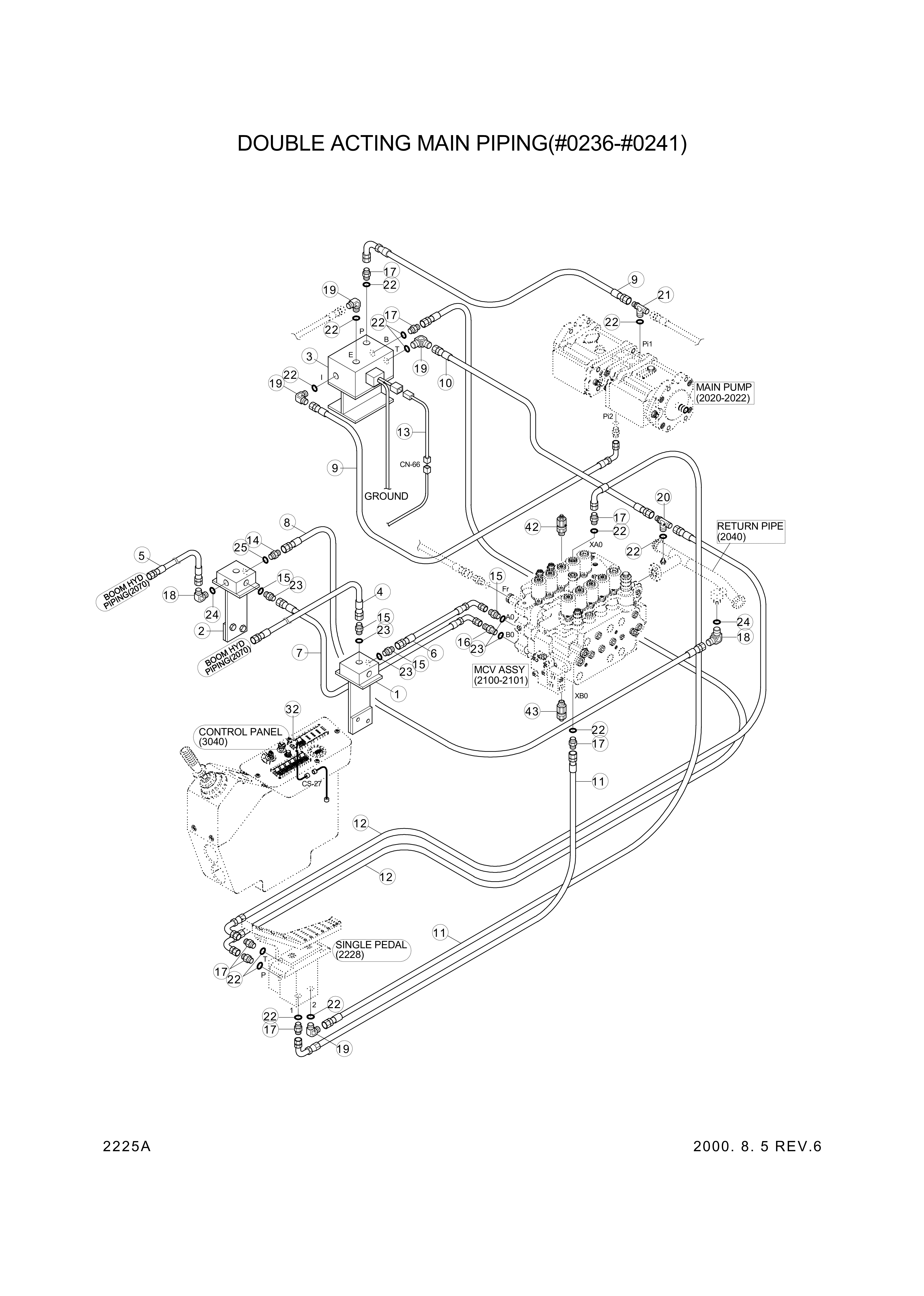 drawing for Hyundai Construction Equipment P101-112128 - CONNECTOR-LONG (figure 5)