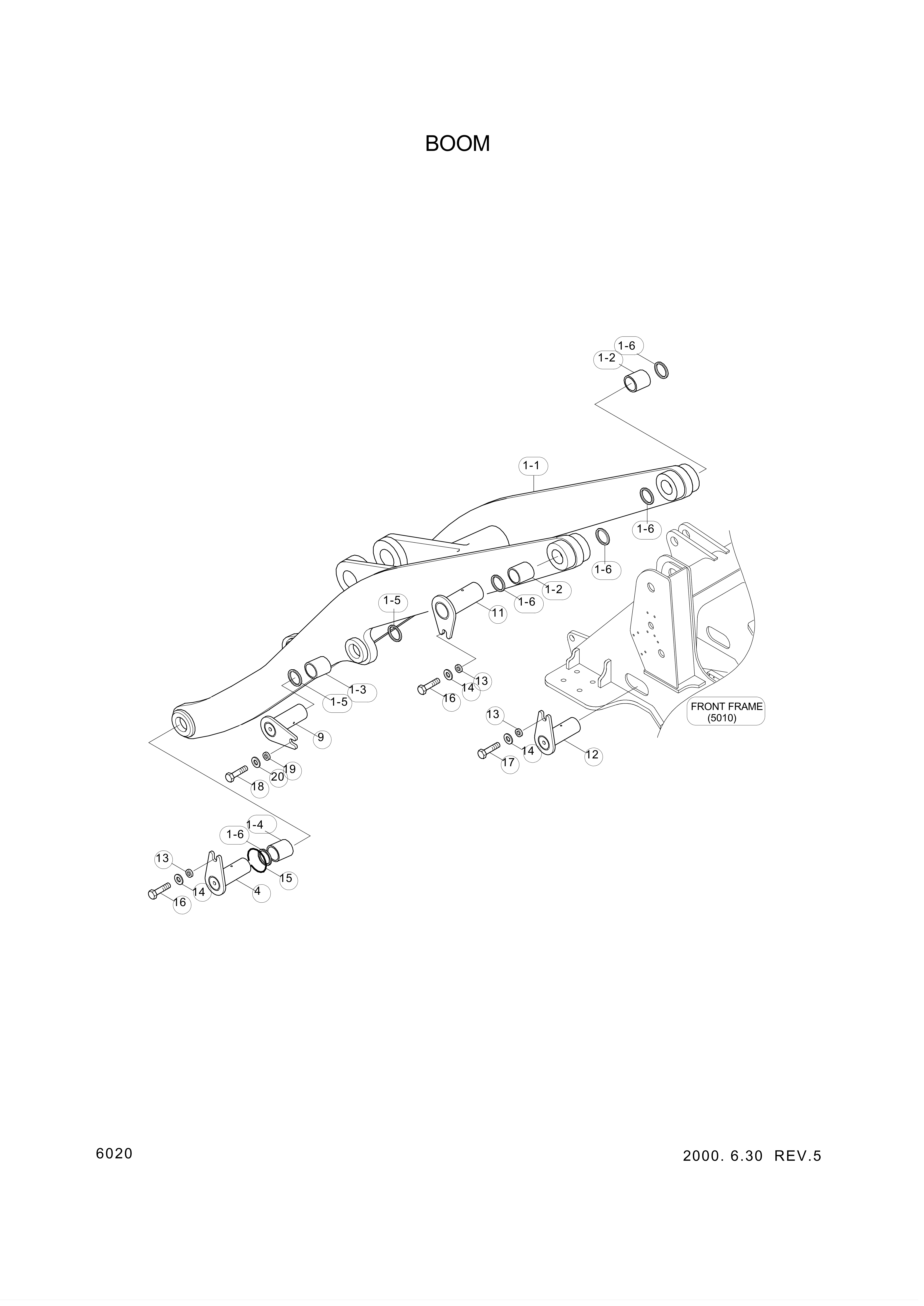 drawing for Hyundai Construction Equipment 61L8-10111 - BODY-BOOM (figure 2)