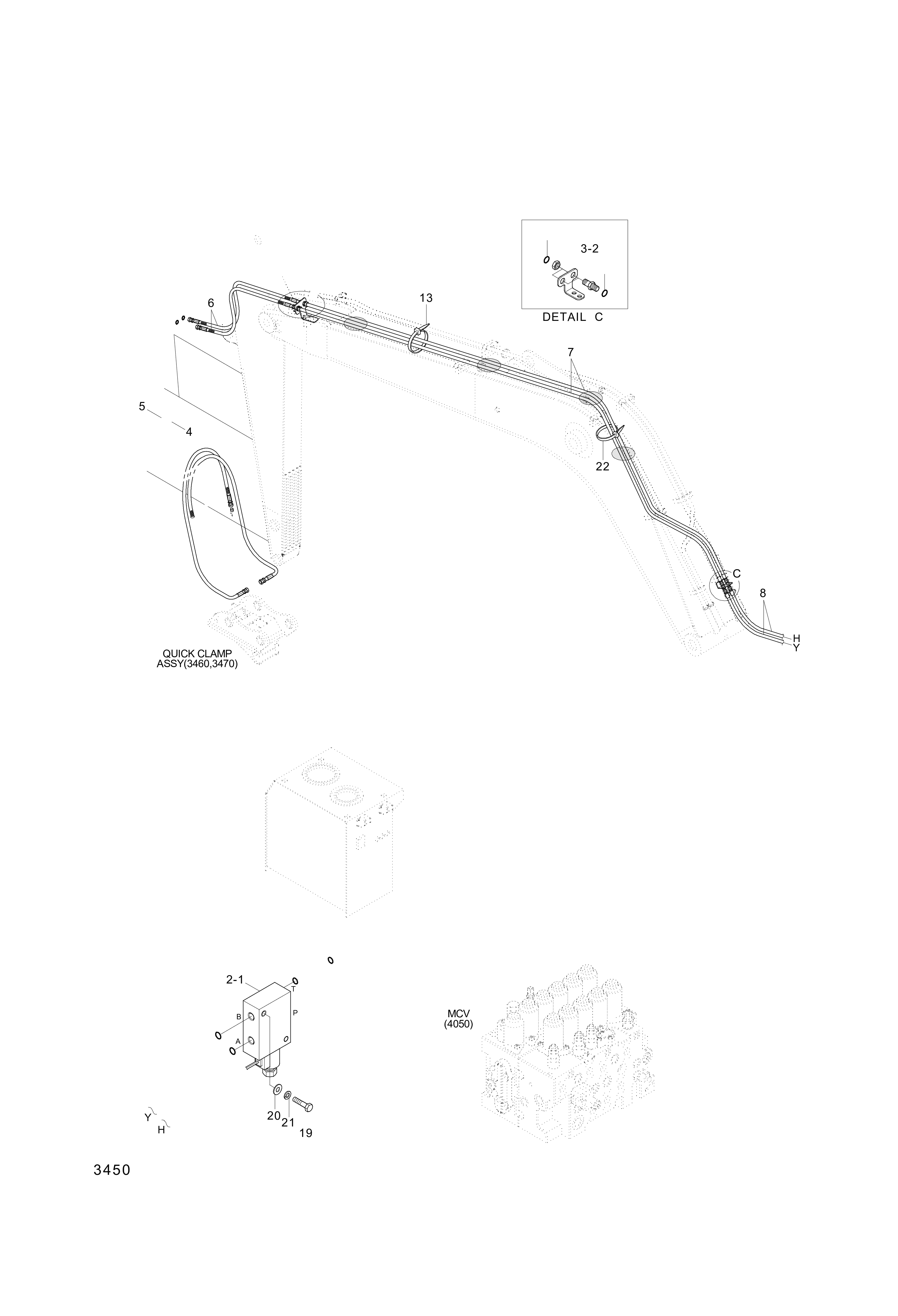 drawing for Hyundai Construction Equipment P930-048040 - HOSE ASSY-ORFS&THD (figure 3)