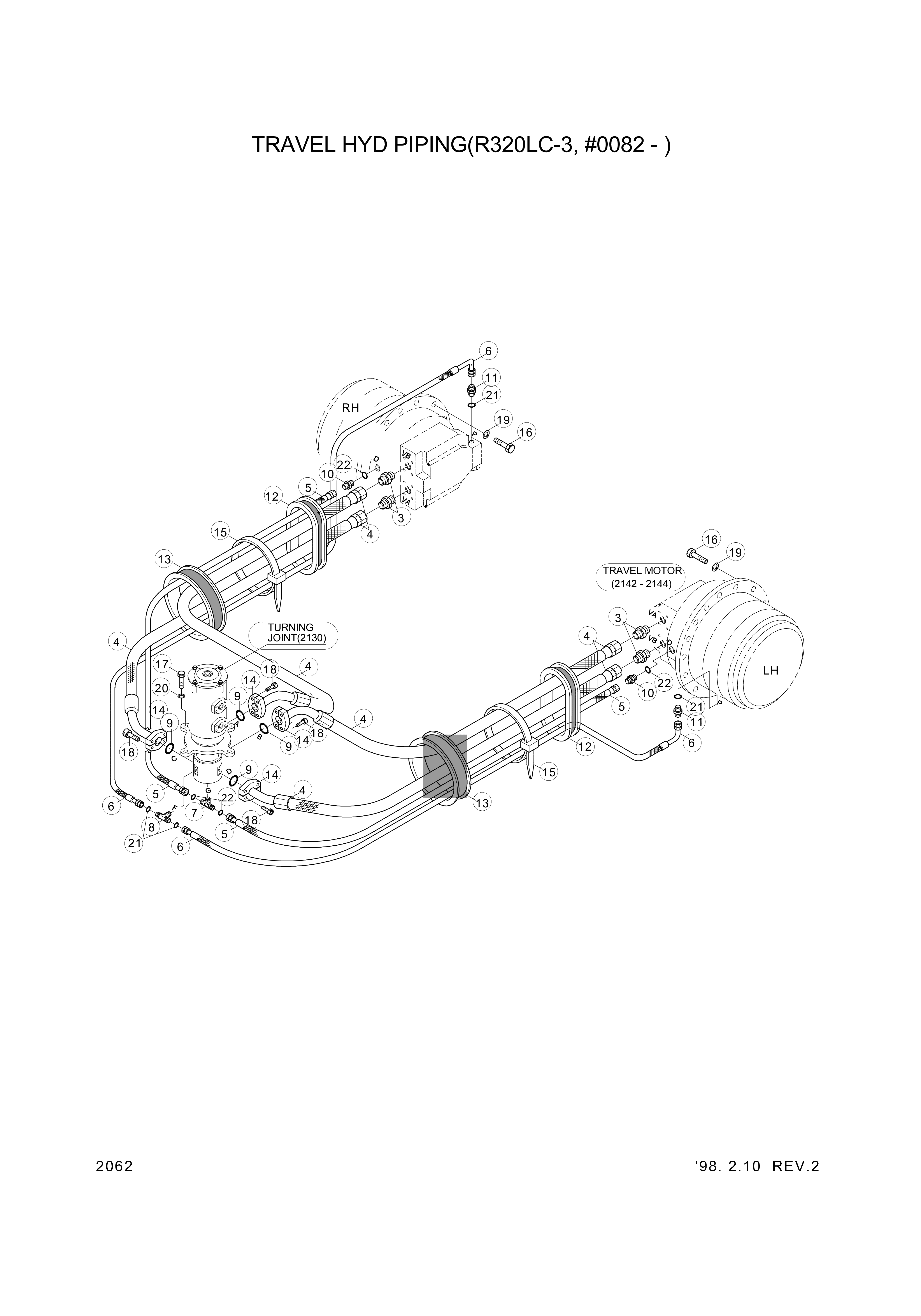 drawing for Hyundai Construction Equipment P660-167357 - HOSE ASSY-THD,FLG (figure 2)