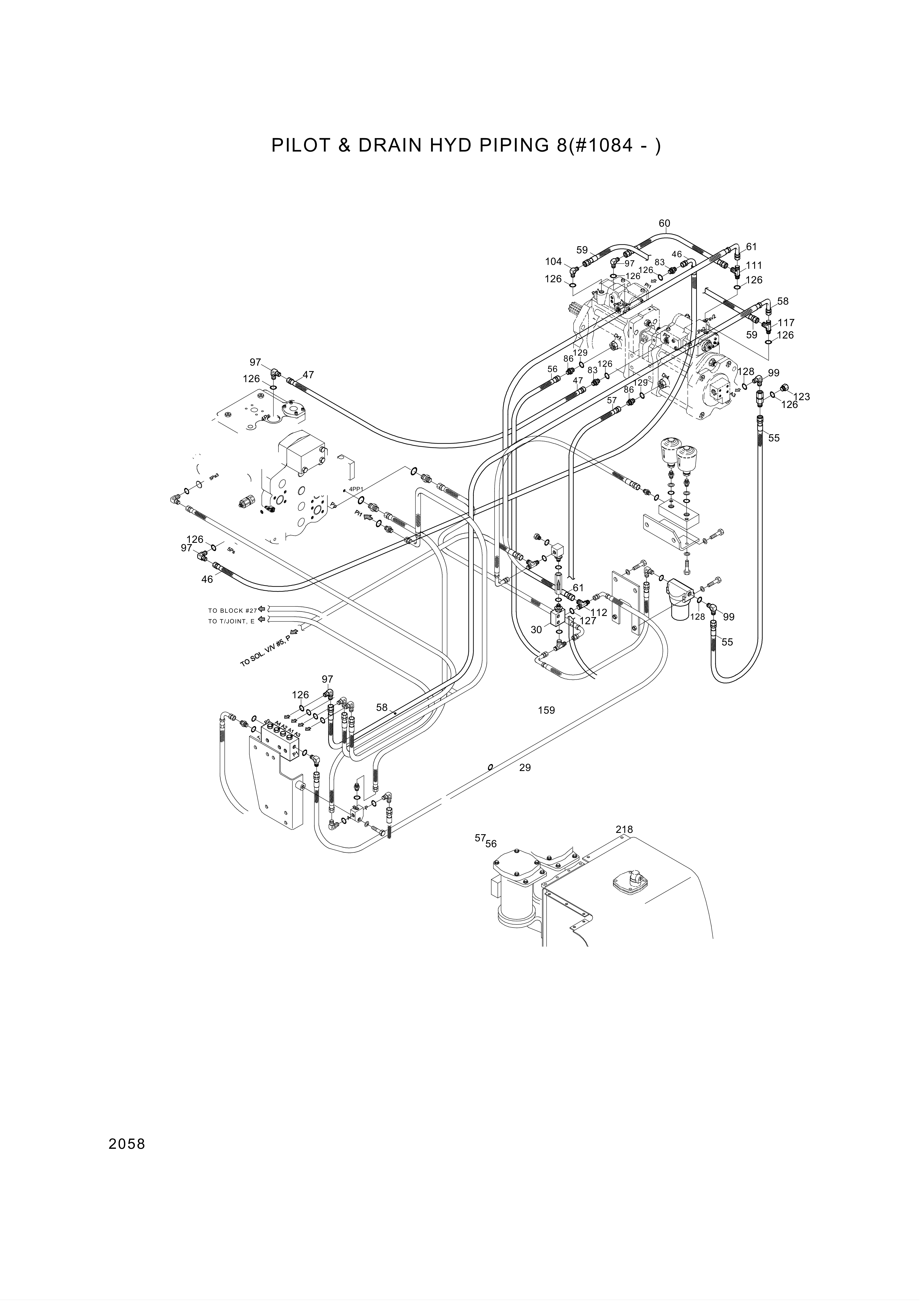 drawing for Hyundai Construction Equipment P600-122030 - HOSE ASSY-THD (figure 1)