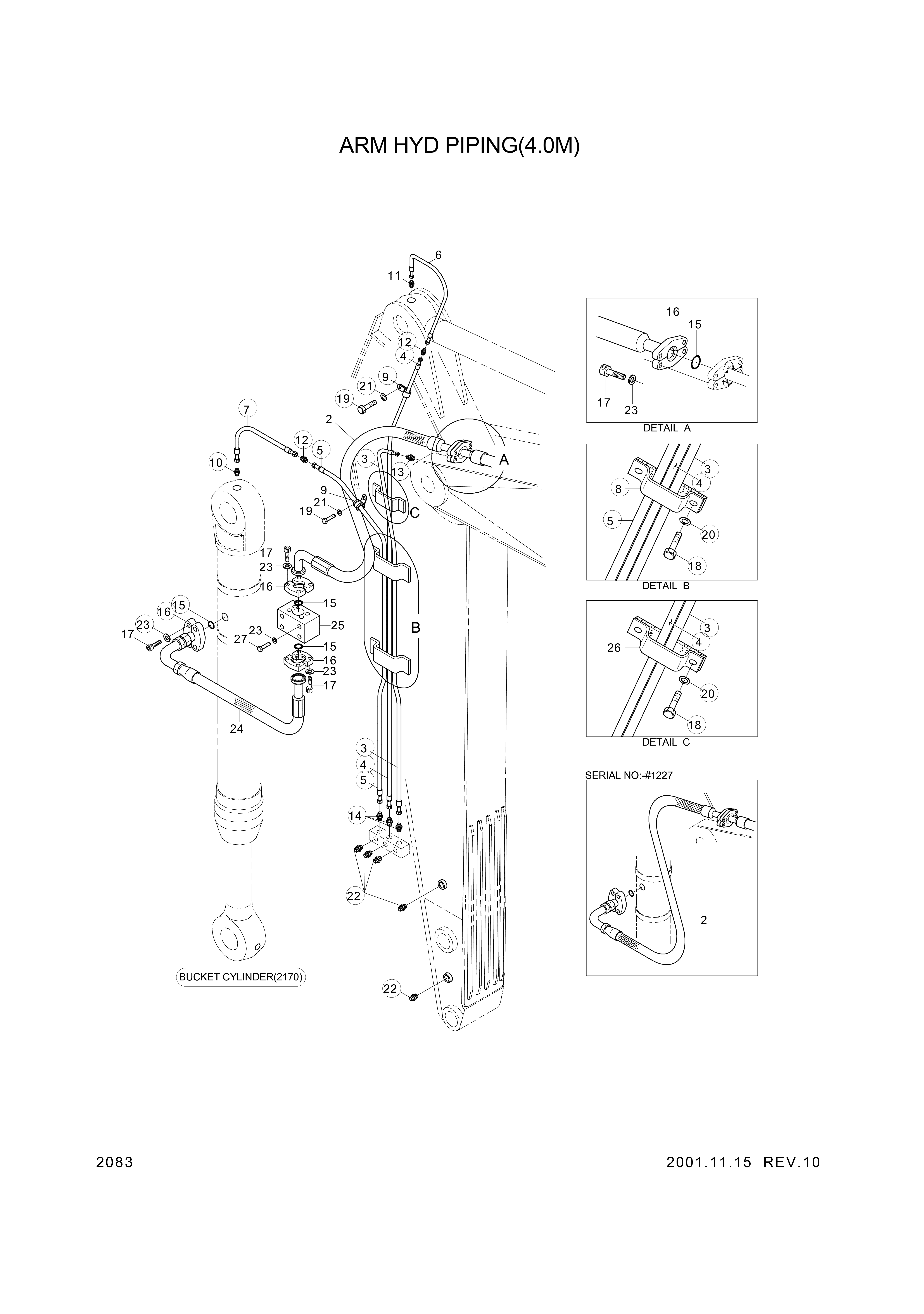 drawing for Hyundai Construction Equipment 61E7-03890 - PIPE ASSY-HYD (figure 3)