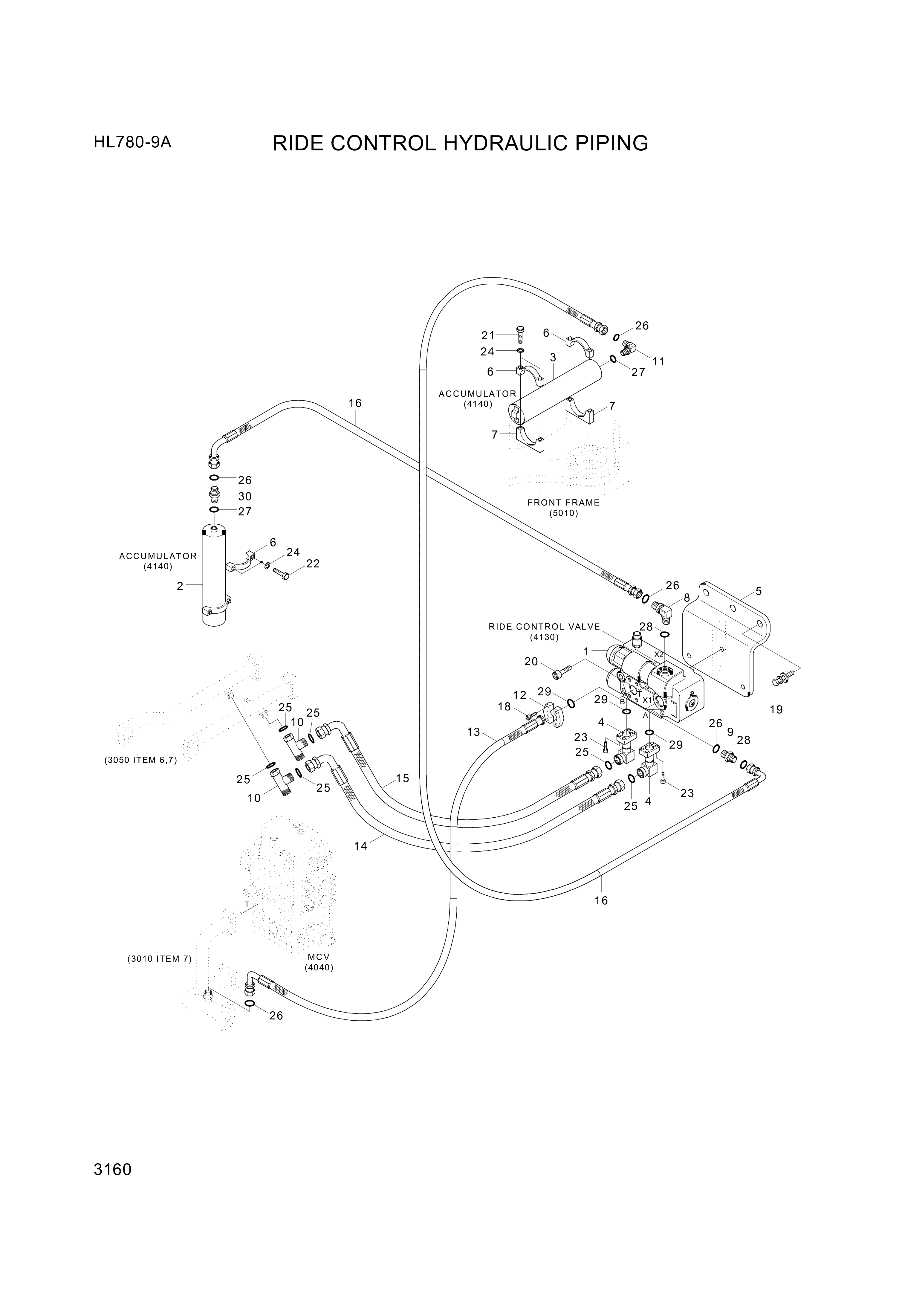Technical drawing of Hyundai Construction Equipment P930-166016 HOSE ASSY-ORFS&amp;THD with dimensions and layout