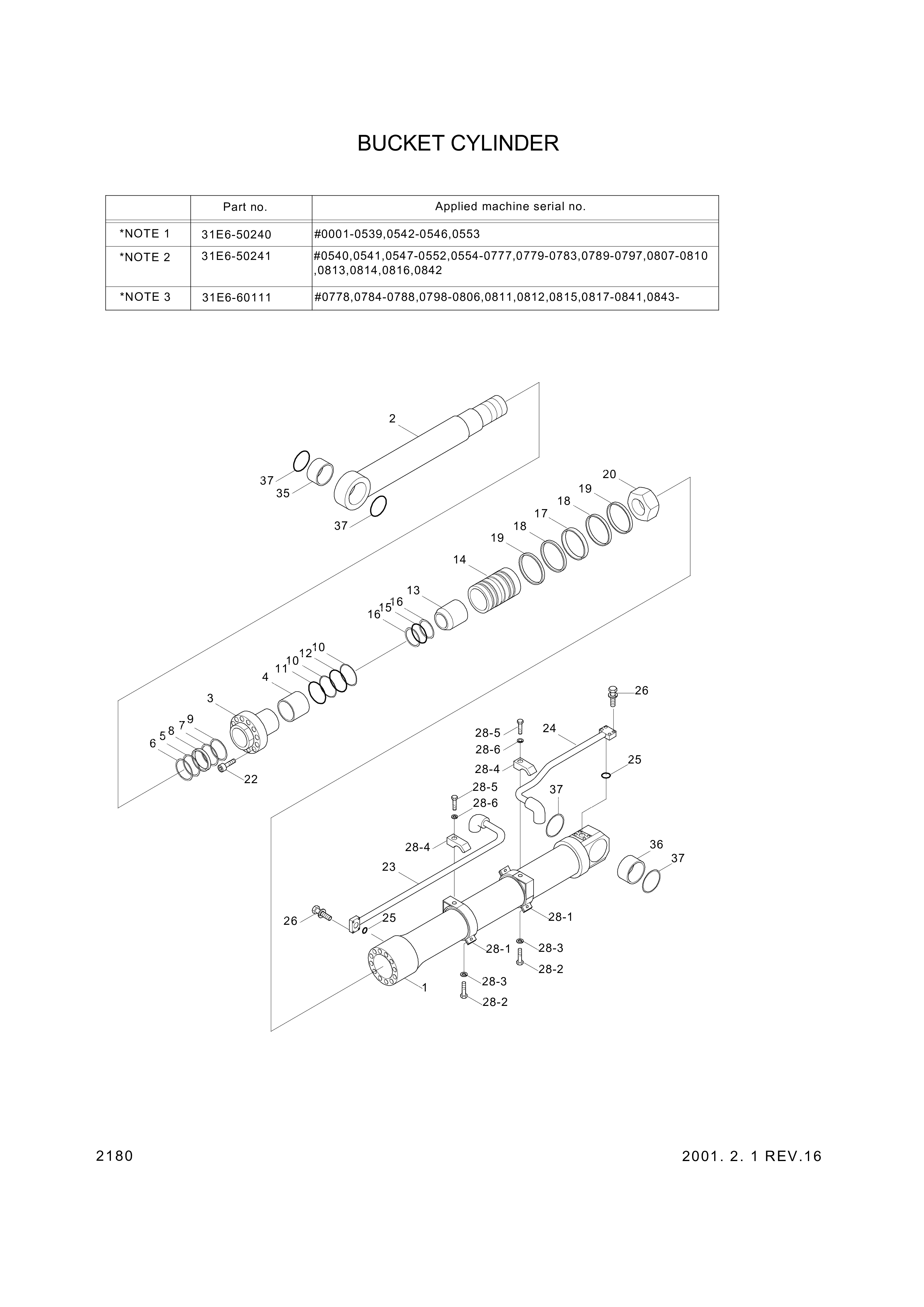 drawing for Hyundai Construction Equipment 31E6-50240 - CYLINDER ASSY-BUCKET (figure 1)